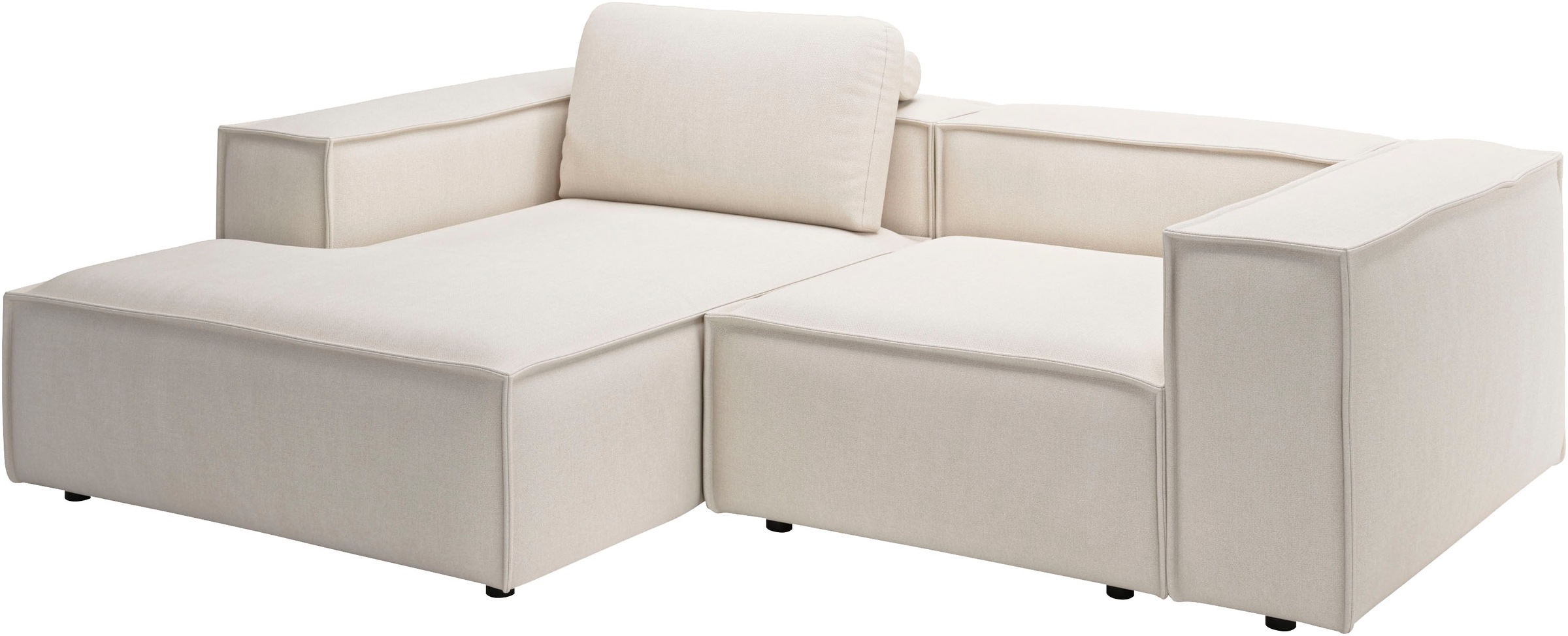 Places of Style Ecksofa »Watertown, kompakte L-Form, 246 cm breite für kleinere Räume«, modernes Ecksofa mit Feincordbezug, platzsparend & bequem
