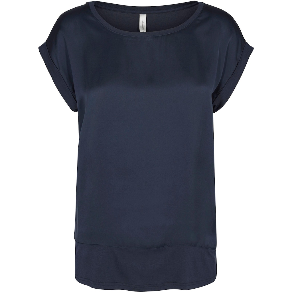 soyaconcept Shirtbluse »SC-Thilde6«, mit Bündchen und Vorderteil aus Satin, der Rücken aus Jersey