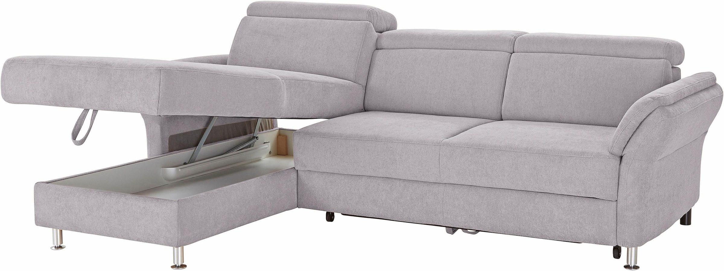 sit&more Ecksofa »Avignon L-Form«, Kopfteilverstellung, wahlweise mit Bettfunktion und Bettkasten