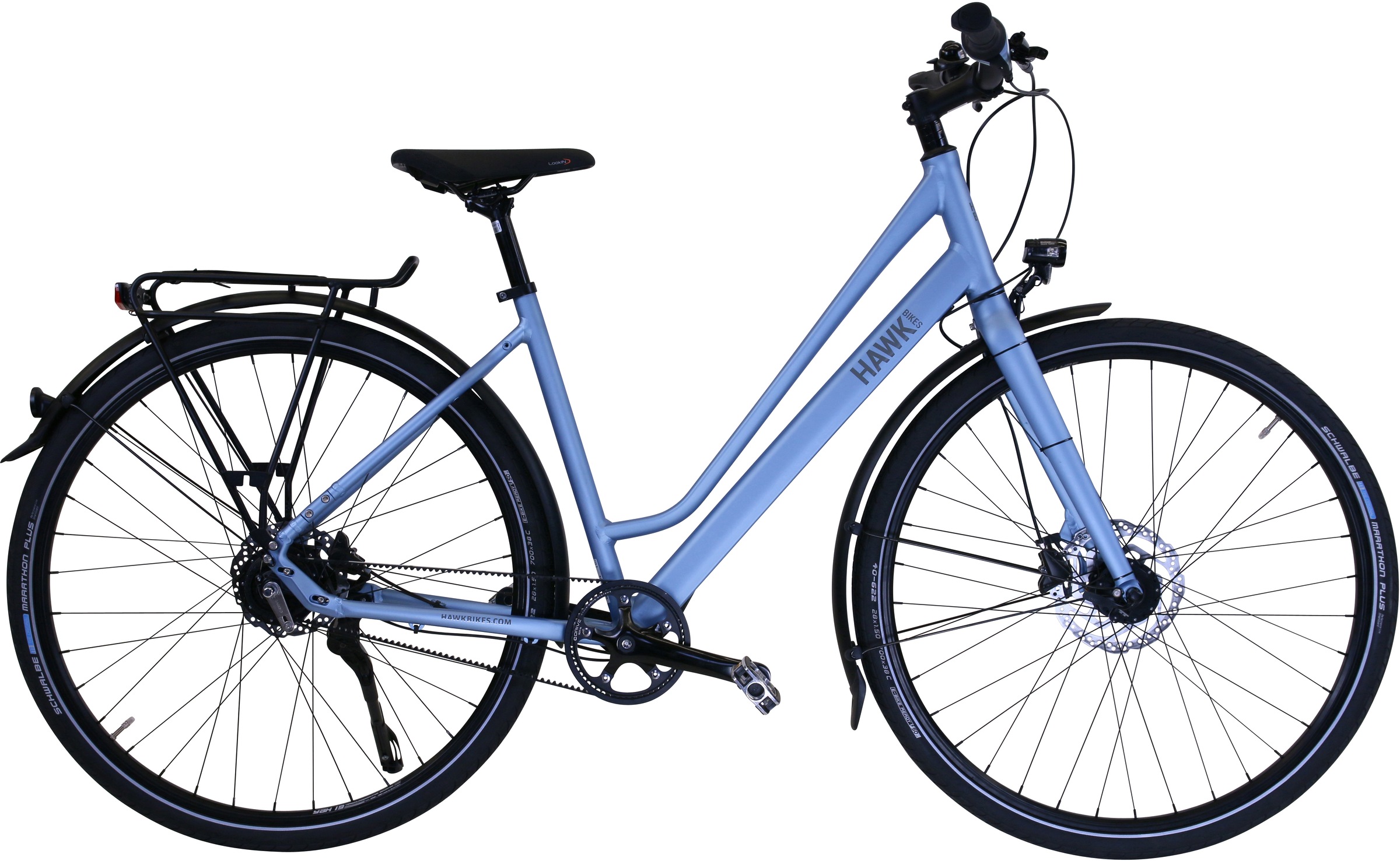 HAWK Bikes Trekkingrad »HAWK Trekking Lady Super Deluxe Skye blue«, 8 Gang, Shimano, Nexus Schaltwerk