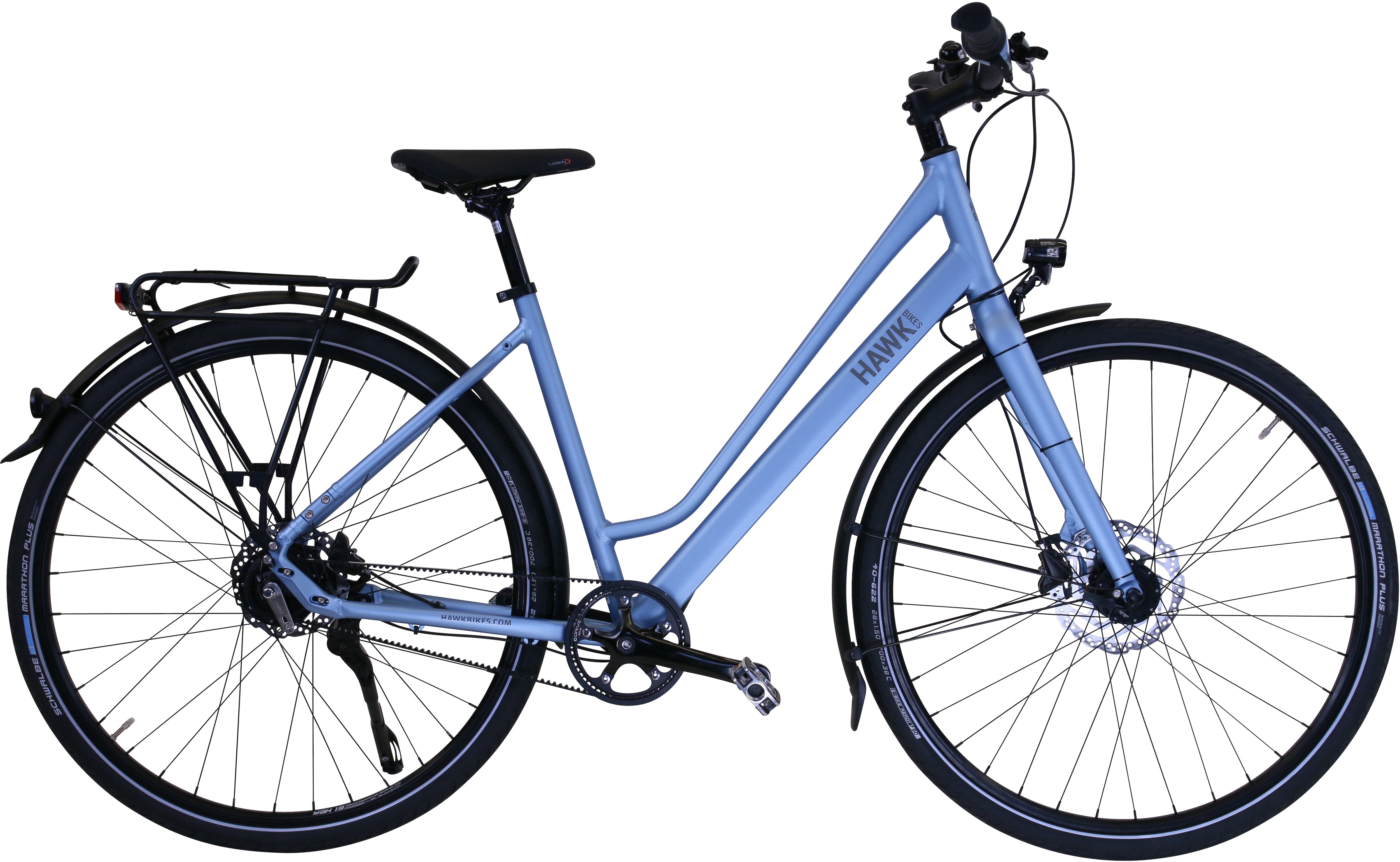HAWK Bikes Trekkingrad Trekking Lady Super Deluxe Skye blue, 8 Gang, Shimano, Nexus Schaltwerk blau Trekkingräder Fahrräder Zubehör