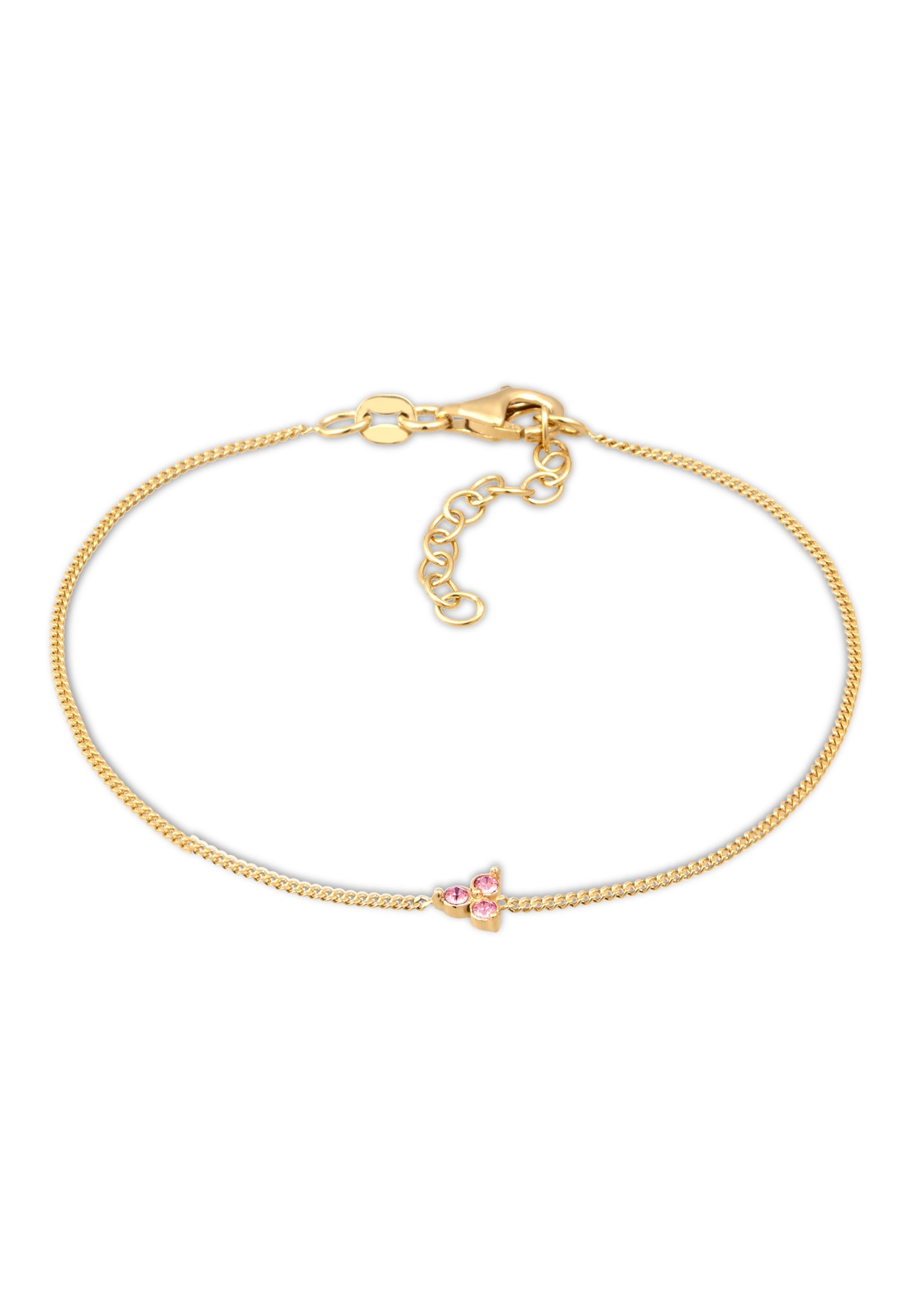 ELLI Damen Armkette "Armband Dreieck Glass Crystals Rose 925 Sterling Silber", Silber 925 (Sterlingsilber), gold, Silber 925 (Sterlingsilber),
