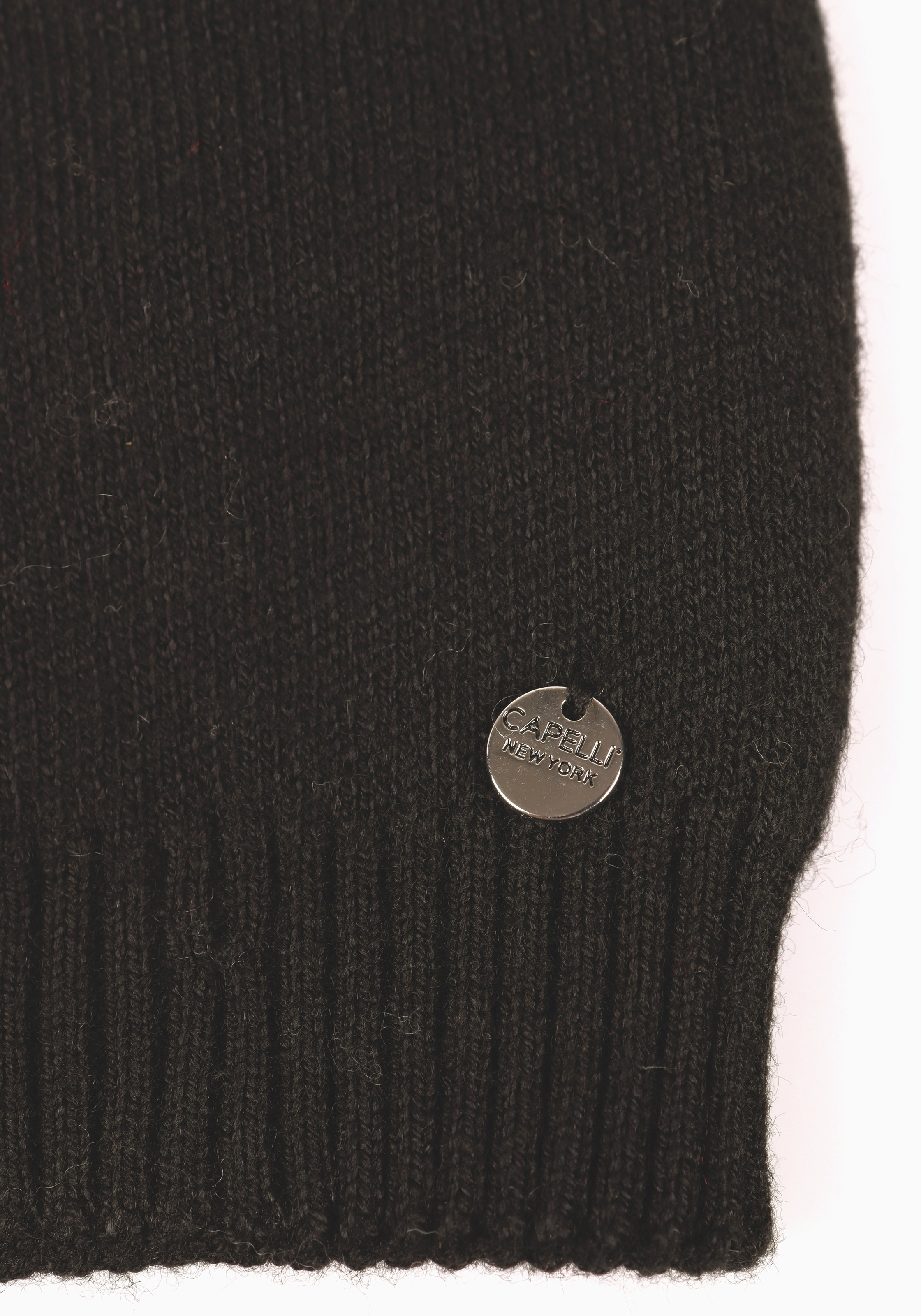 Capelli New York Beanie Metall-Logo, gerafft, Feinstrick günstig online kaufen