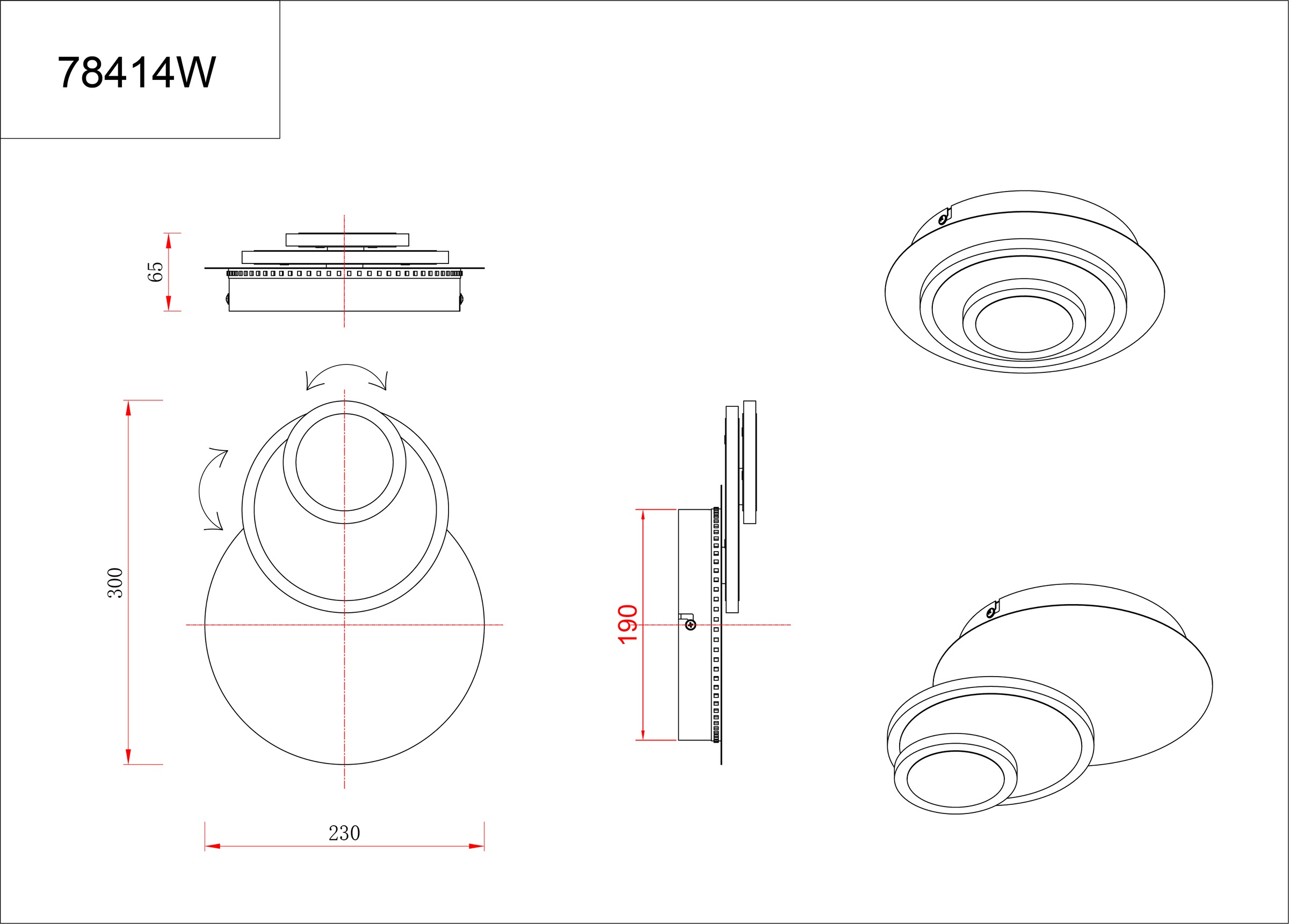 GLOBO LIGHTING Wandleuchte »ODONELL« LED-Modul 1 Stk. Warmweiß Bewegliche Wandleuchte für Wohn- & Schlafzimmer