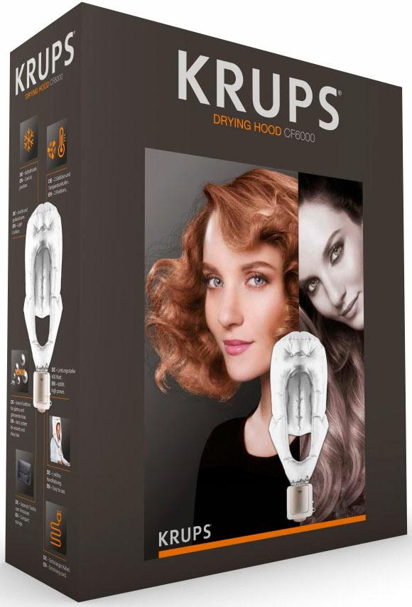 Krups Haartrockenhaube »2 Temperaturstufen, Kaltluft-Funktion, für voluminöses Haar,«, 600 W, langes Kabel, inkl. Aufbewahrungstasche, 600 Watt, weiß, CF6000N1