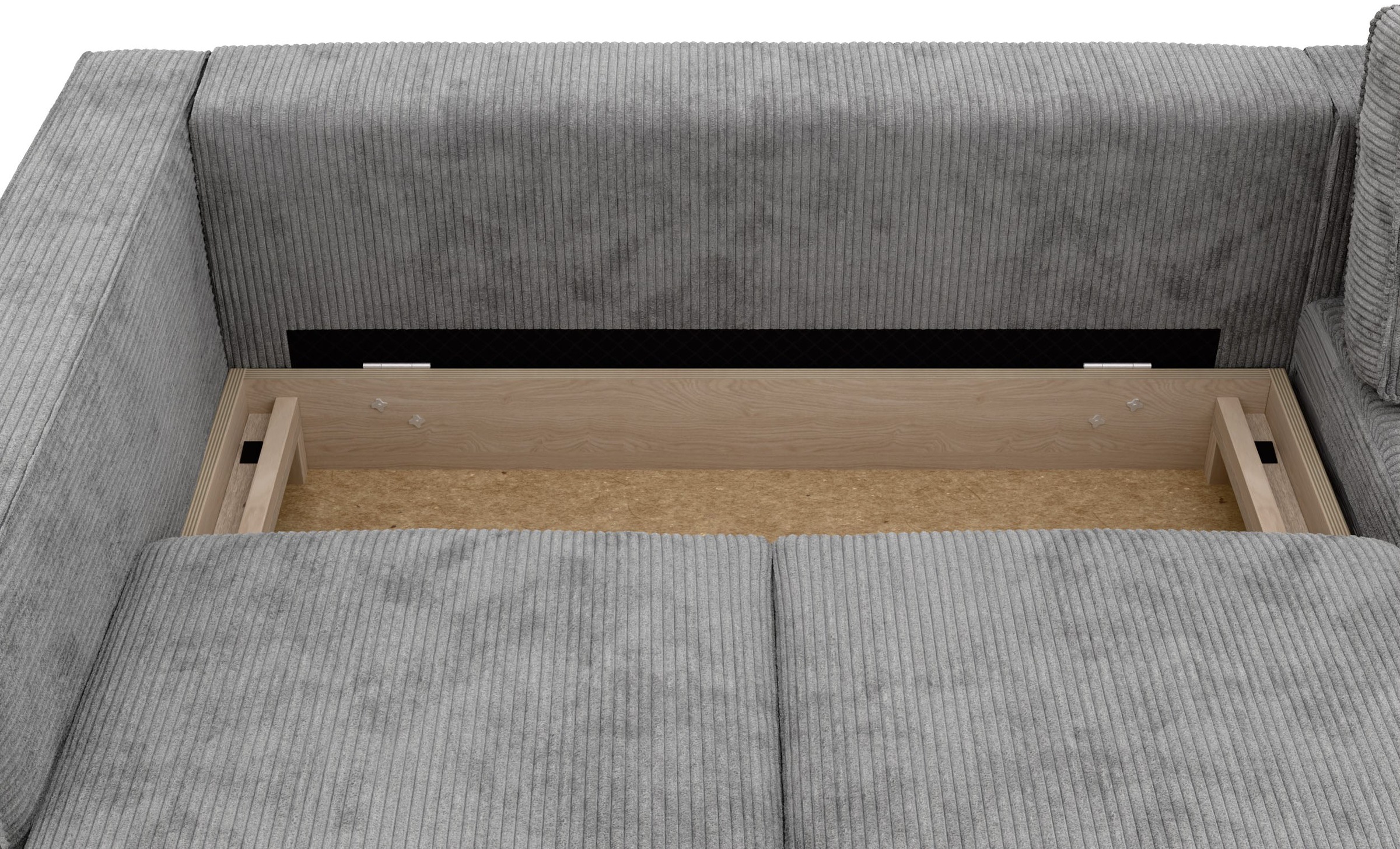 TRENDMANUFAKTUR Ecksofa »Watkins, Couch wahlweise mit Schlaffunktion & Bettkasten, auch in Cord«, Recamiere beidseitig montierbar, OTTOs Choice, Breite 232 cm
