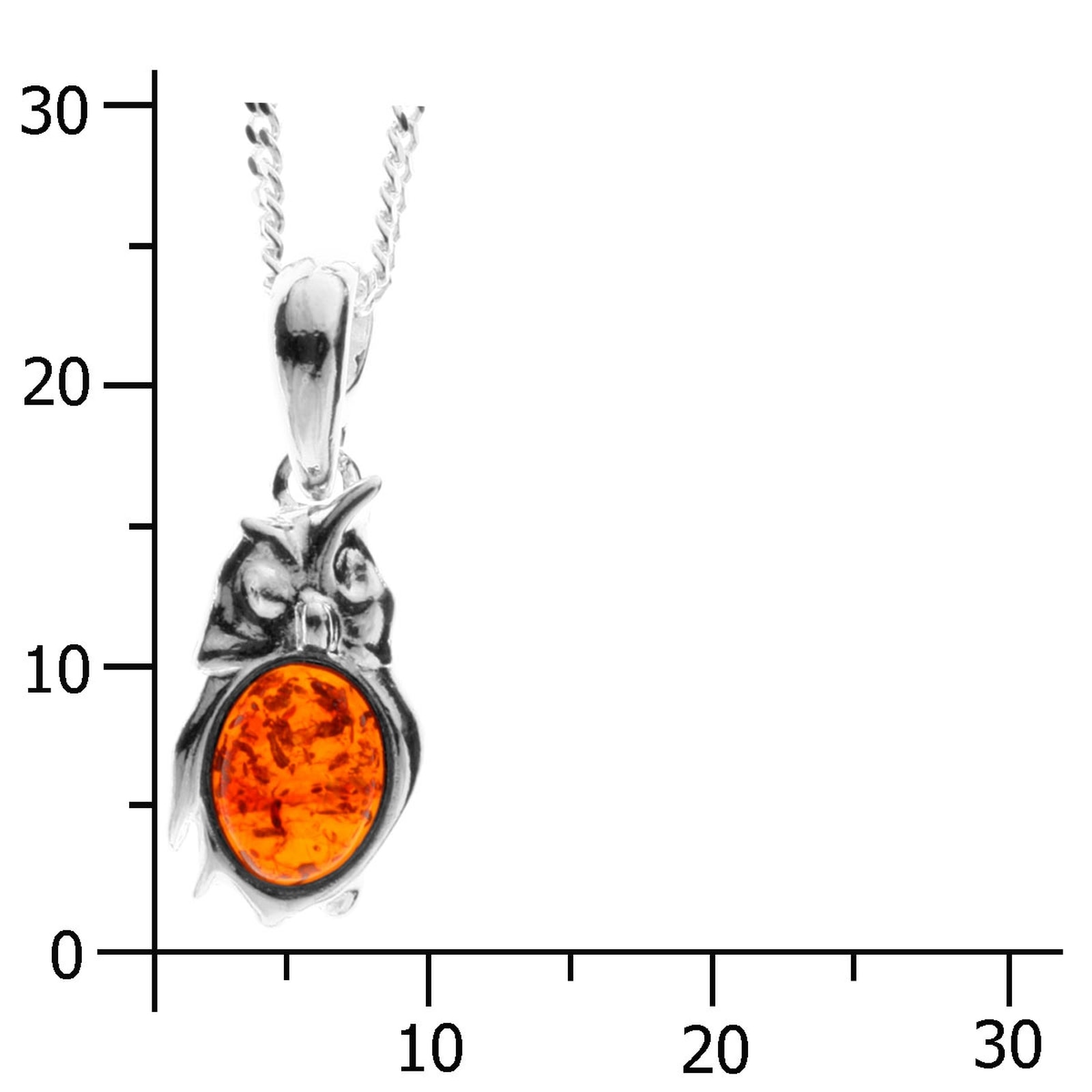 OSTSEE-SCHMUCK Kette mit Anhänger »- Eule - Silber 925/000 - Bernstein«