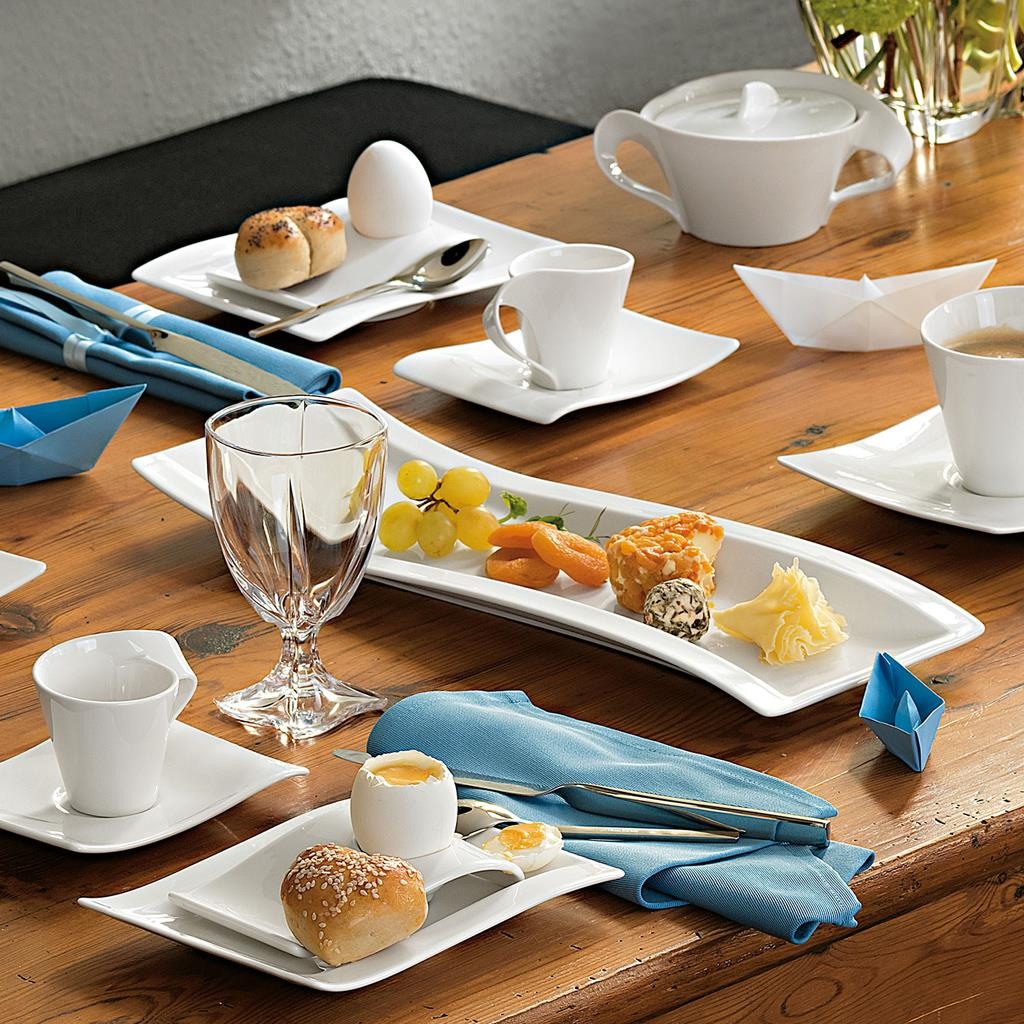 Villeroy & Boch Geschirr-Set »Antipasti Set NewWave 5er Set weiß« Spülmaschinengeeignet, Mikrowellenfest