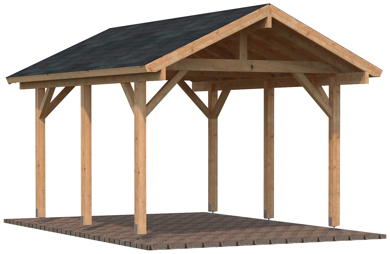 Palmako Einzelcarport "Robert" Massivholz hellbraun