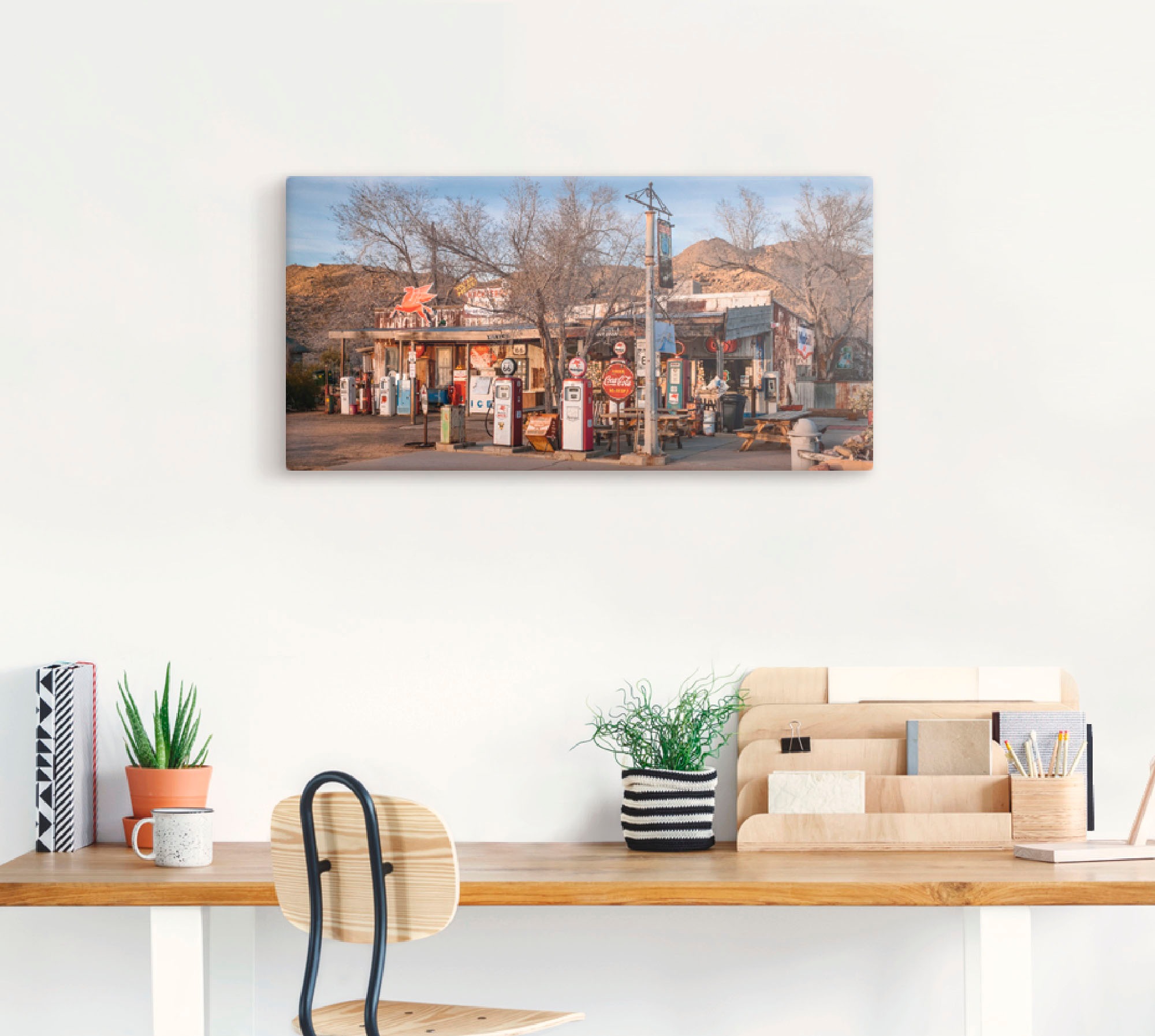 Artland Leinwandbild "Tankstelle an der Route 66 in Arizona" Gebäude 1 Stk. günstig online kaufen