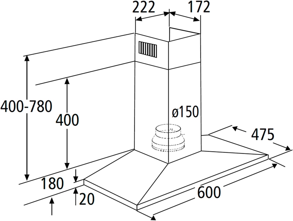BASIC by Balculina Küchenzeile »Turin«, Breite 210 cm, wahlweise mit E-Geräten