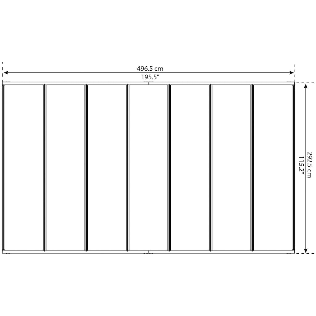 Palram - Canopia Einzelcarport »Palma 5000«, Aluminium, 263 cm, Grau, inkl. Regenrinnen und Bodenverankerungen