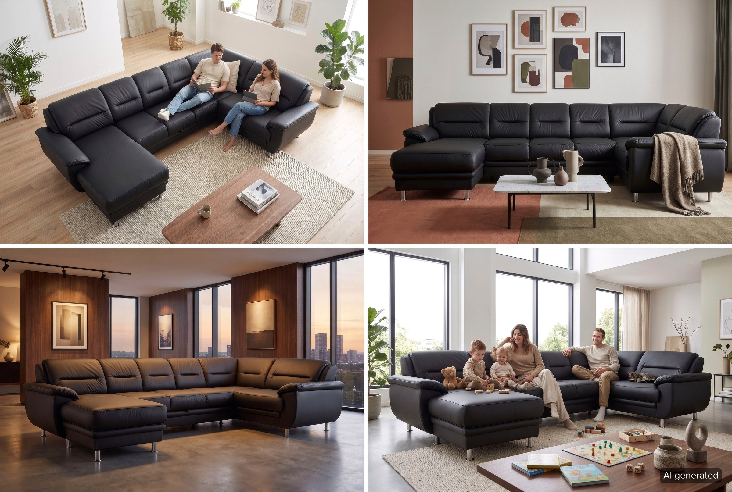 sit&more Wohnlandschaft "Mailand U-Form, B: 312 cm, XXL-Couch mit Komfortpolsterung" optional Schlaffunktion, Liegefl. 122x247 cm, diverse Lederqualitäten