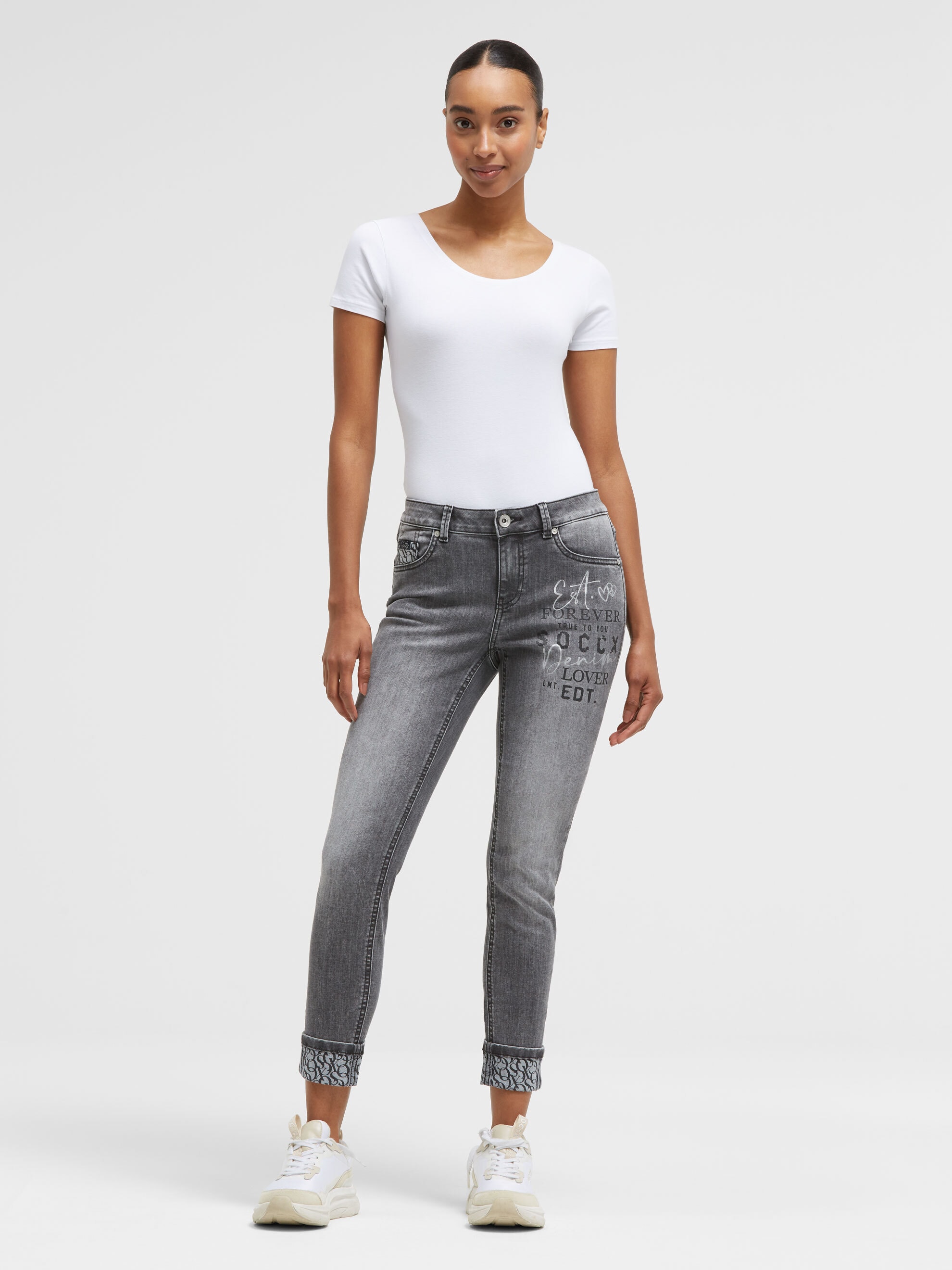 SOCCX Slim-fit-Jeans mit Turn-Up Saum