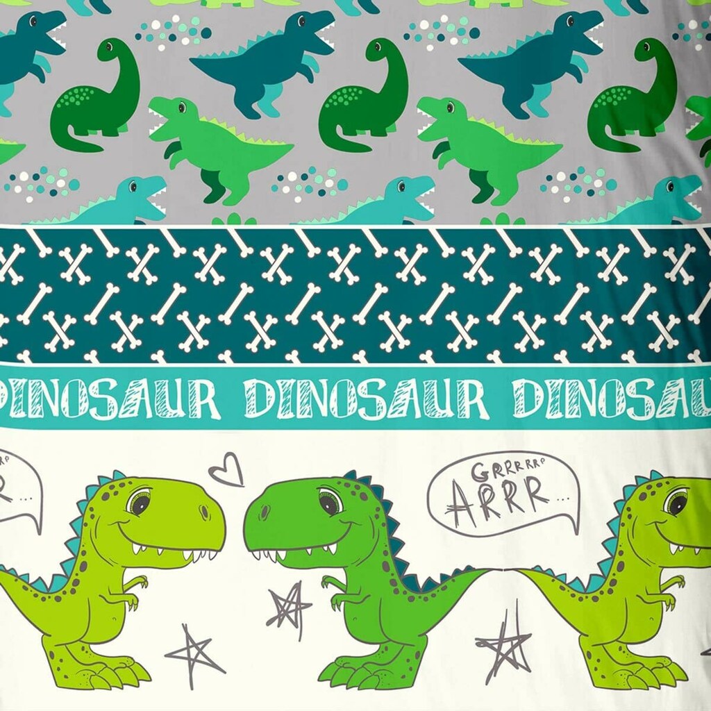 TRAUMSCHLAF Bettwäsche »Dinosaurier Comic«, (2 tlg.)