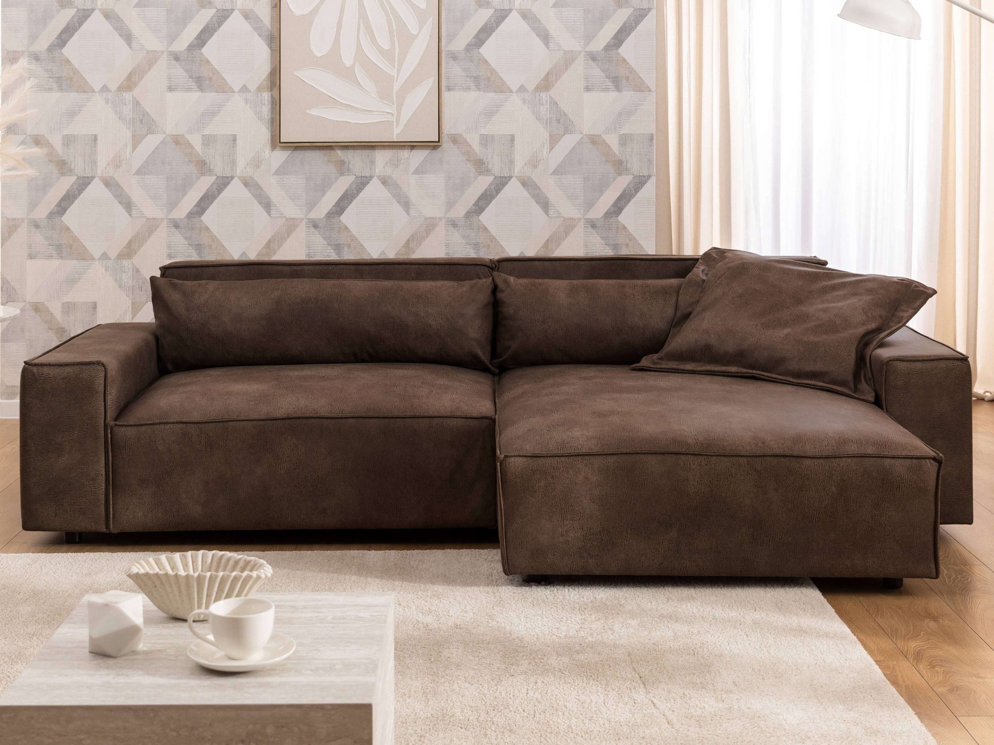 OTTO home Ecksofa "KINLEE Design-Sofa mit Recamiere rechts/links, Maße B/T/ günstig online kaufen