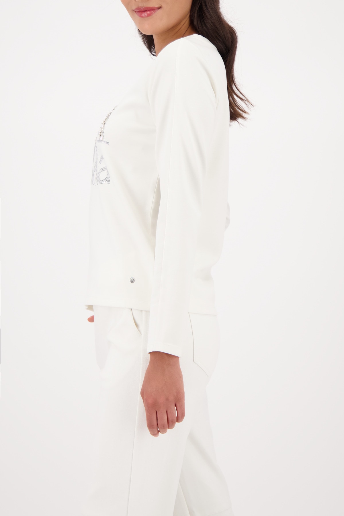 Monari Sweatshirt »Sweatshirt Sweat Schmuckschrift«, Regular fit mit Rundhalsausschnitt