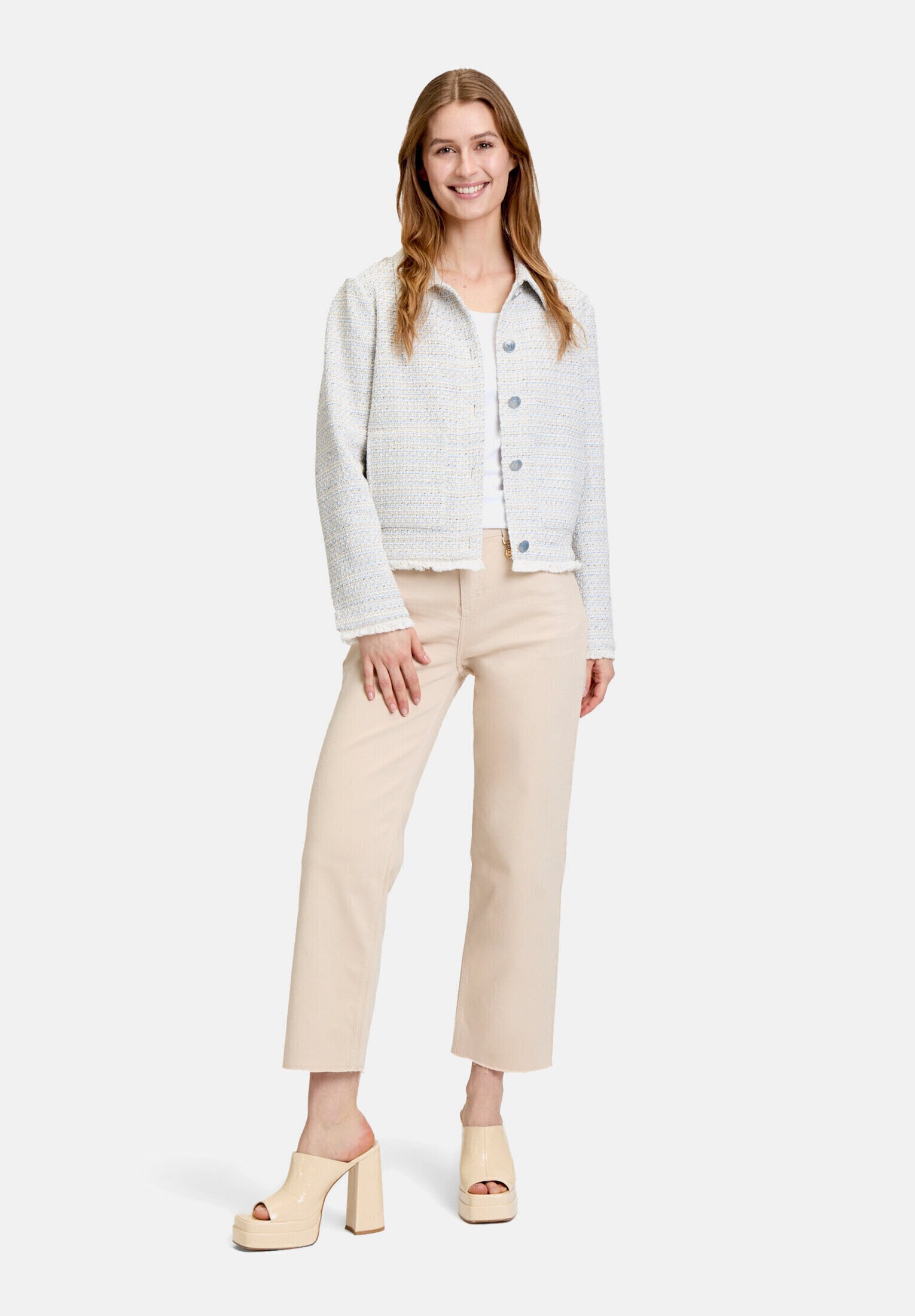 Cartoon Jackenblazer "Damen mit Fransen" Material
