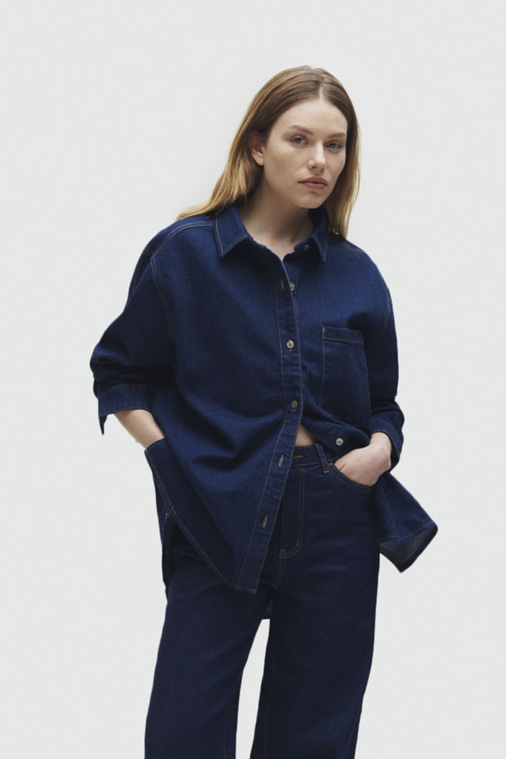 SENSES.THE LABEL Jeansbluse, mit Brusttasche