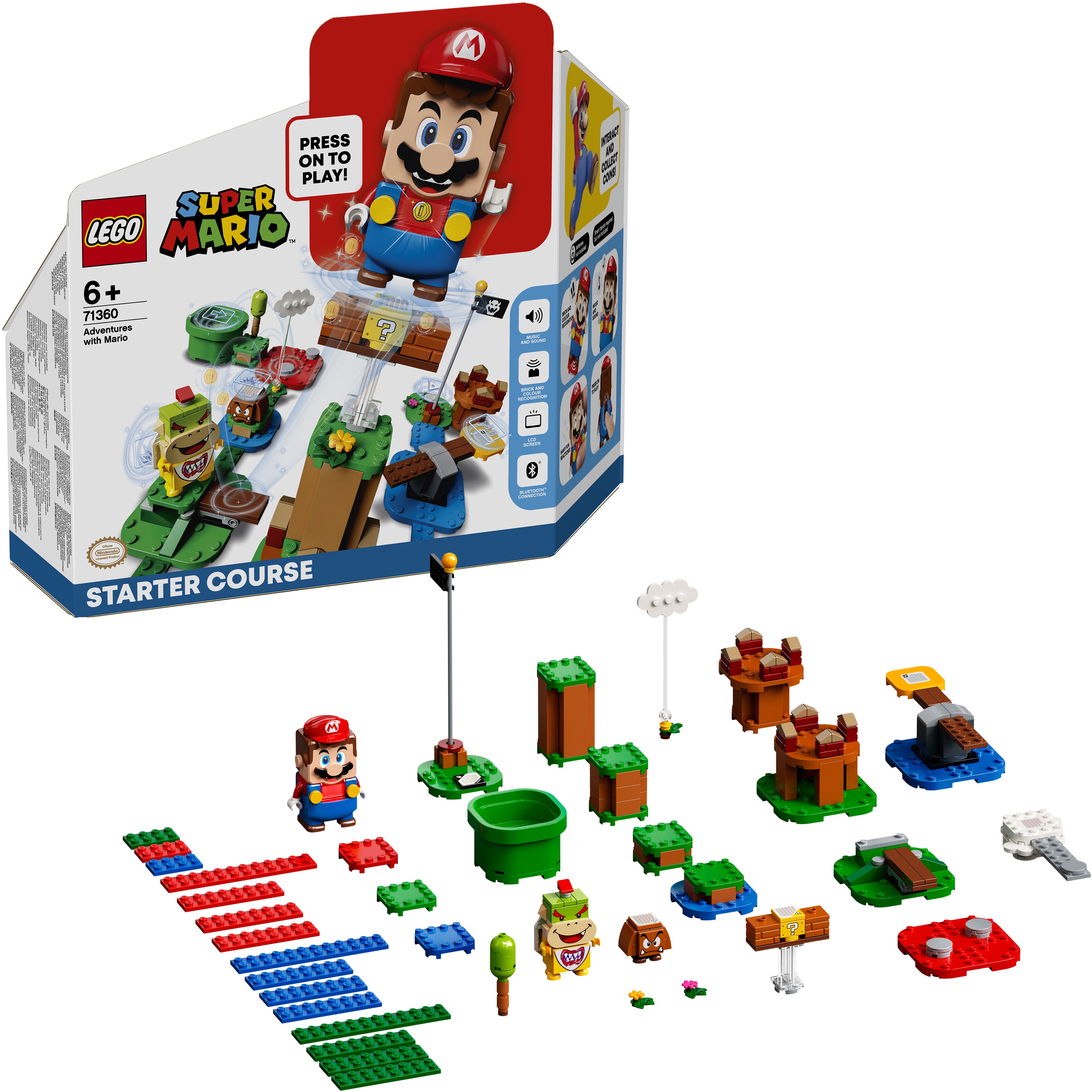 LEGO Konstruktionsspielsteine Abenteuer mit Mario – Starterset (71360), LEGO Super Mario, (231 St.) Kinder bunt Einheitsgröße