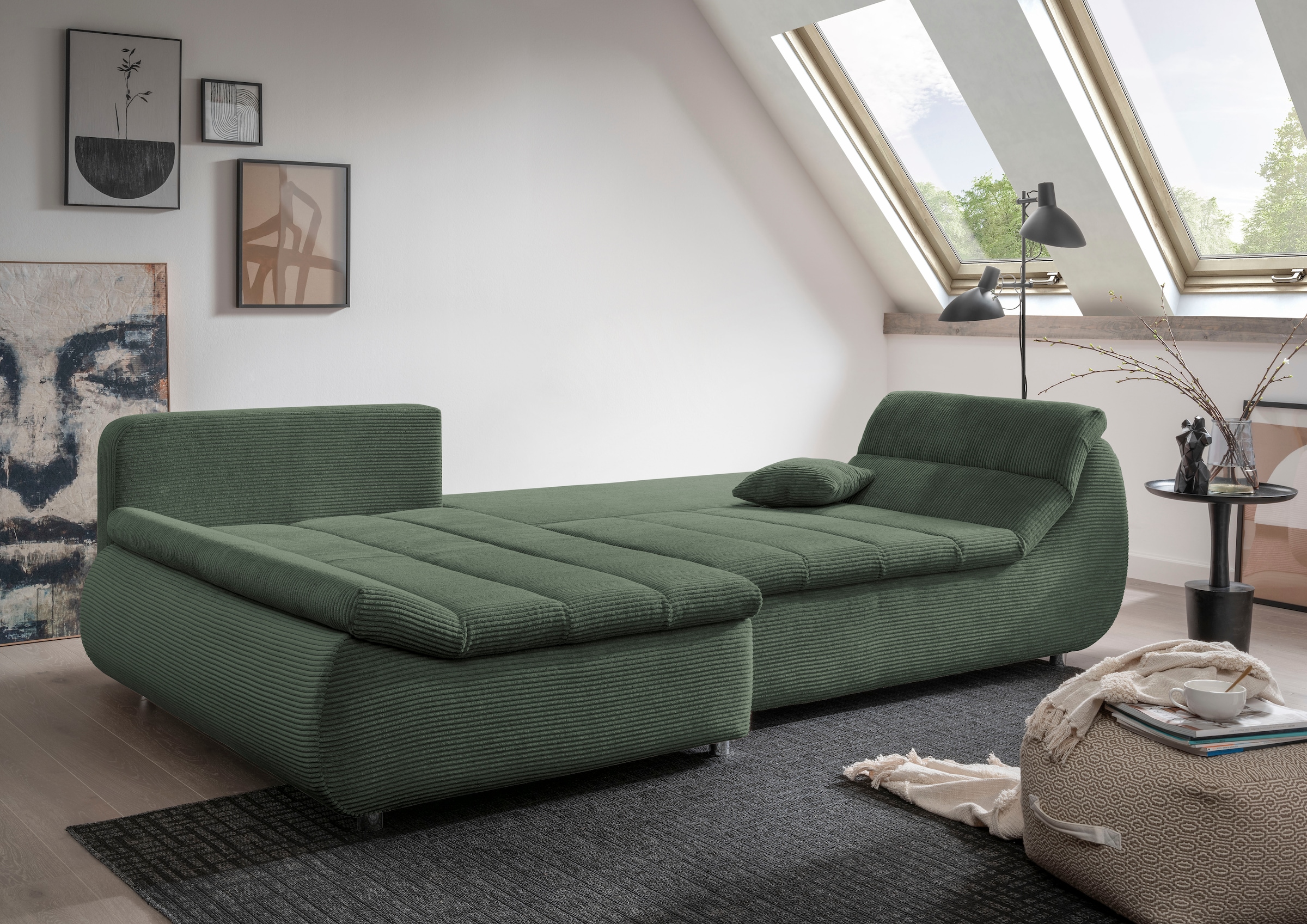 INOSIGN Ecksofa »Imola L-Form«, wahlweise mit Bettfunktion