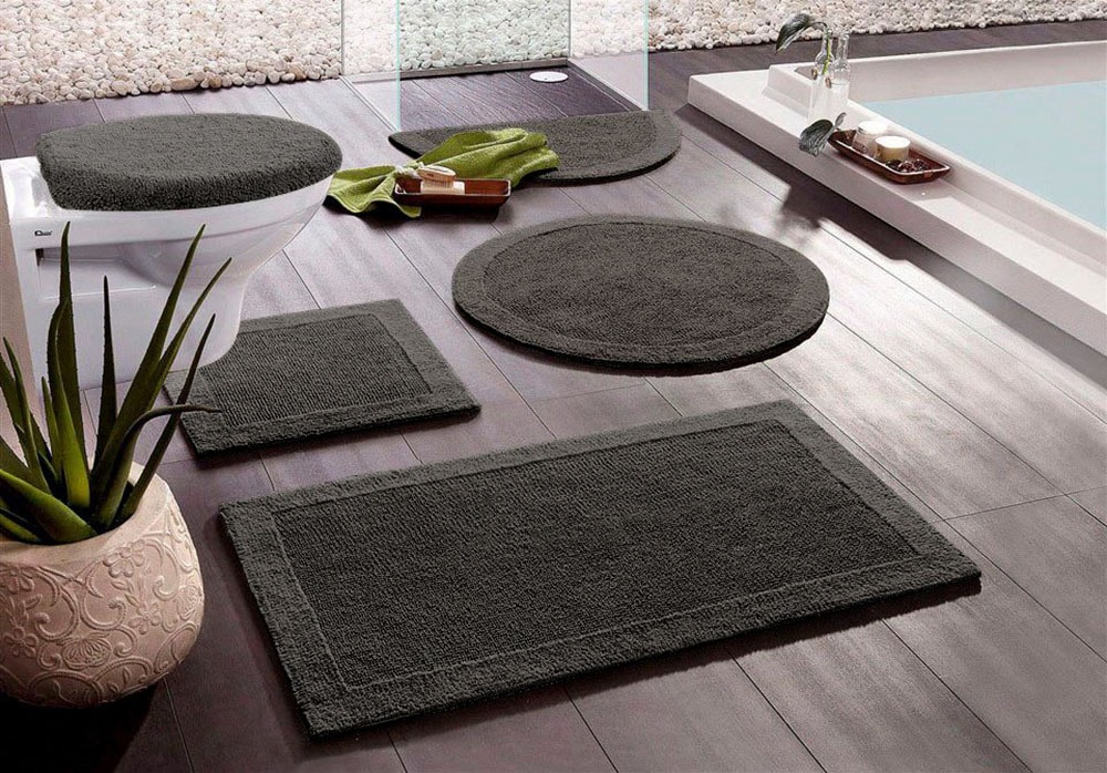 my home Badematte "Kapra, Badvorleger, Badezimmer Teppich" Höhe 14 mm beids günstig online kaufen