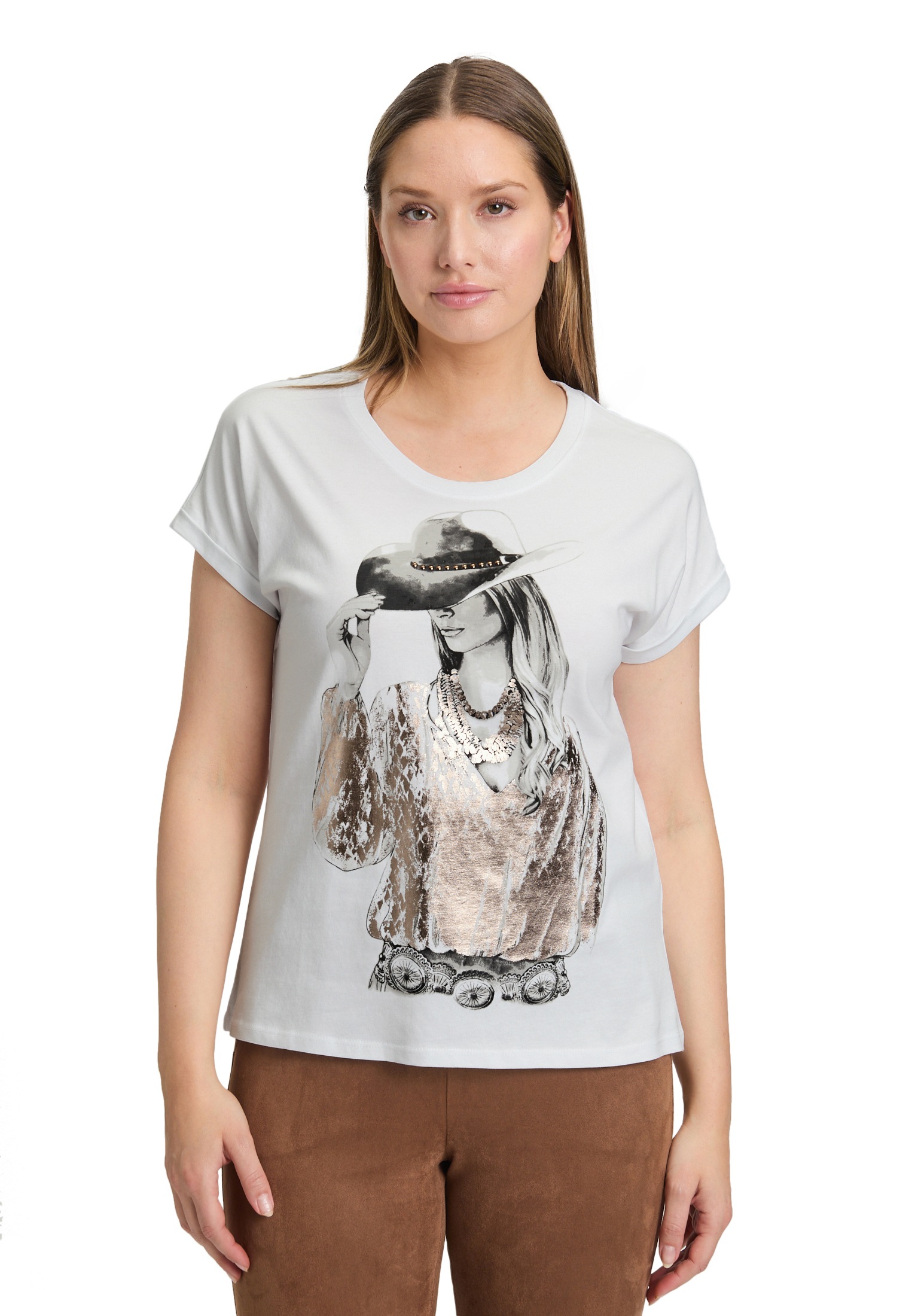 Betty Barclay Kurzarmshirt "Betty Barclay Damen Casual-Shirt mit Ärmelaufsc günstig online kaufen