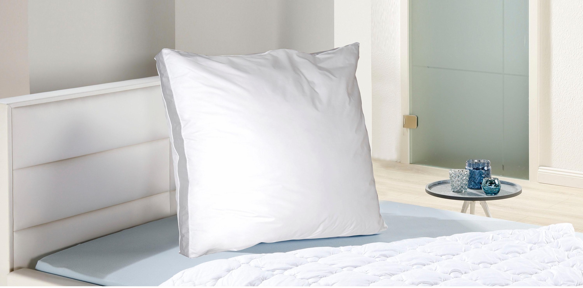 KBT Bettwaren 3-Kammer-Kopfkissen "Wellness Hybrid" Füllung: Polyester & Federn 1 Stk. tlg. in edler Optik