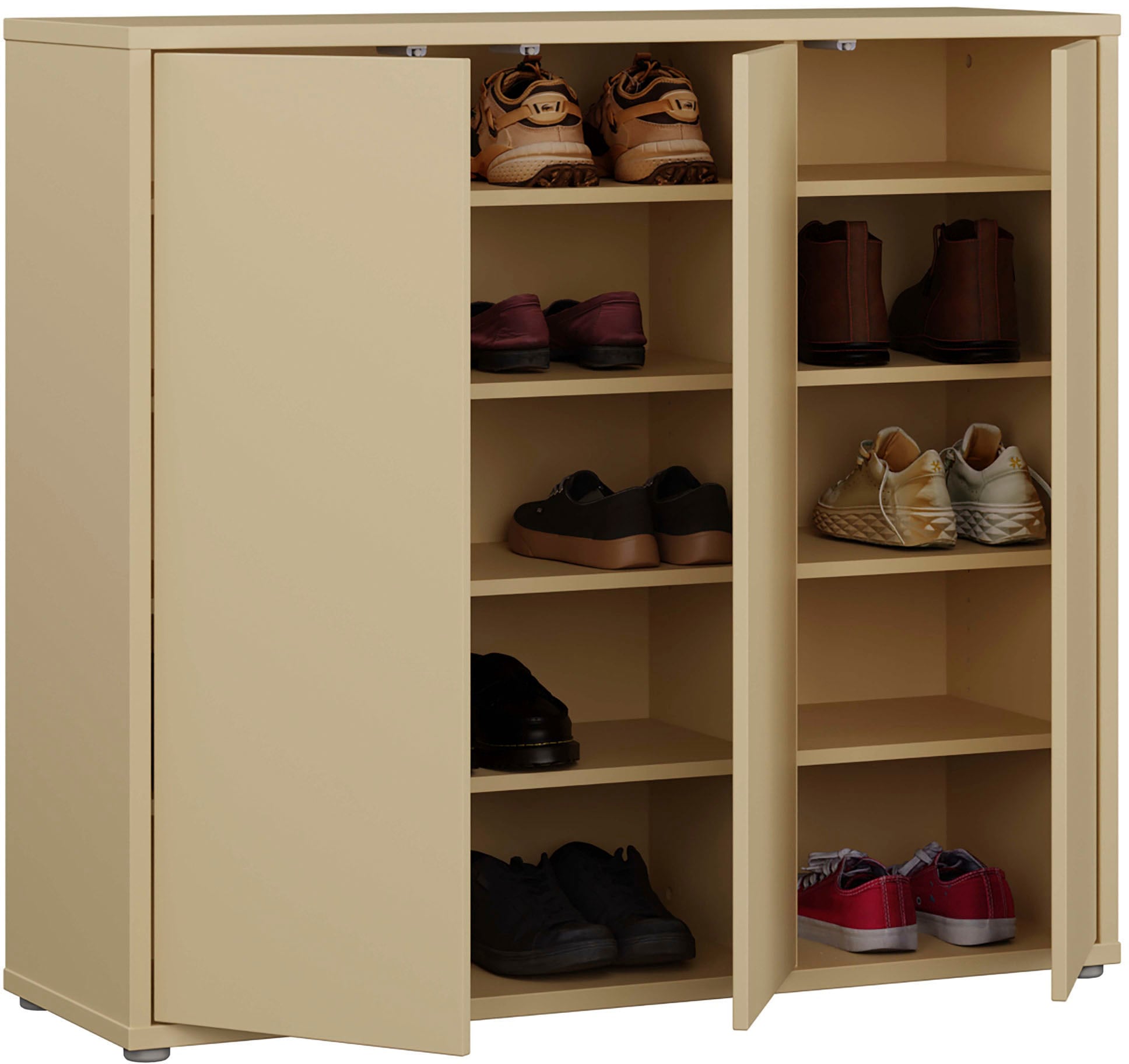 FORTE Schuhschrank »Alice Springs, Schuhschrank, Platz für 20 Paar Schuhe, 3 Türen« B/H/T 109,2/99,1/34,9 cm,  Stauraumschrank, Mehrzweckschrank, grifflose Front, Push to open