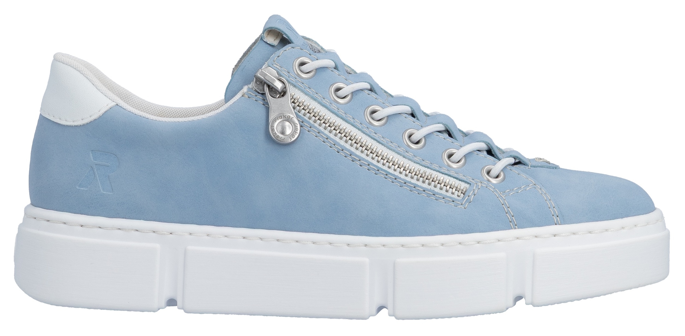 Rieker Slip-On Sneaker  mit Reißverschluss außen, Freizeitschuh, Halbschuh, Schlupfschuh