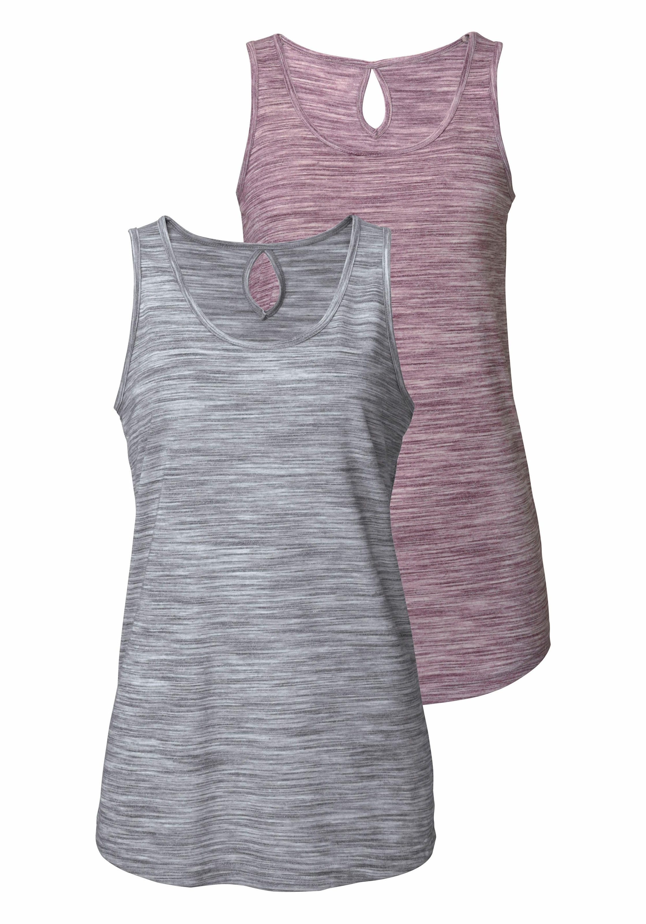 Tanktop, (2er-Pack), mit kleinem Cut-Out im Nacken