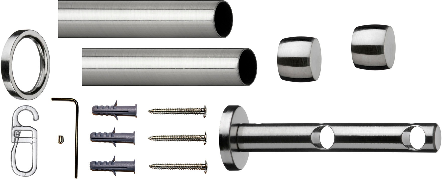 indeko Gardinenstange "Andrax" Ø 12 mm 2 läufig-läufig Fixmaß Komplett-Set günstig online kaufen