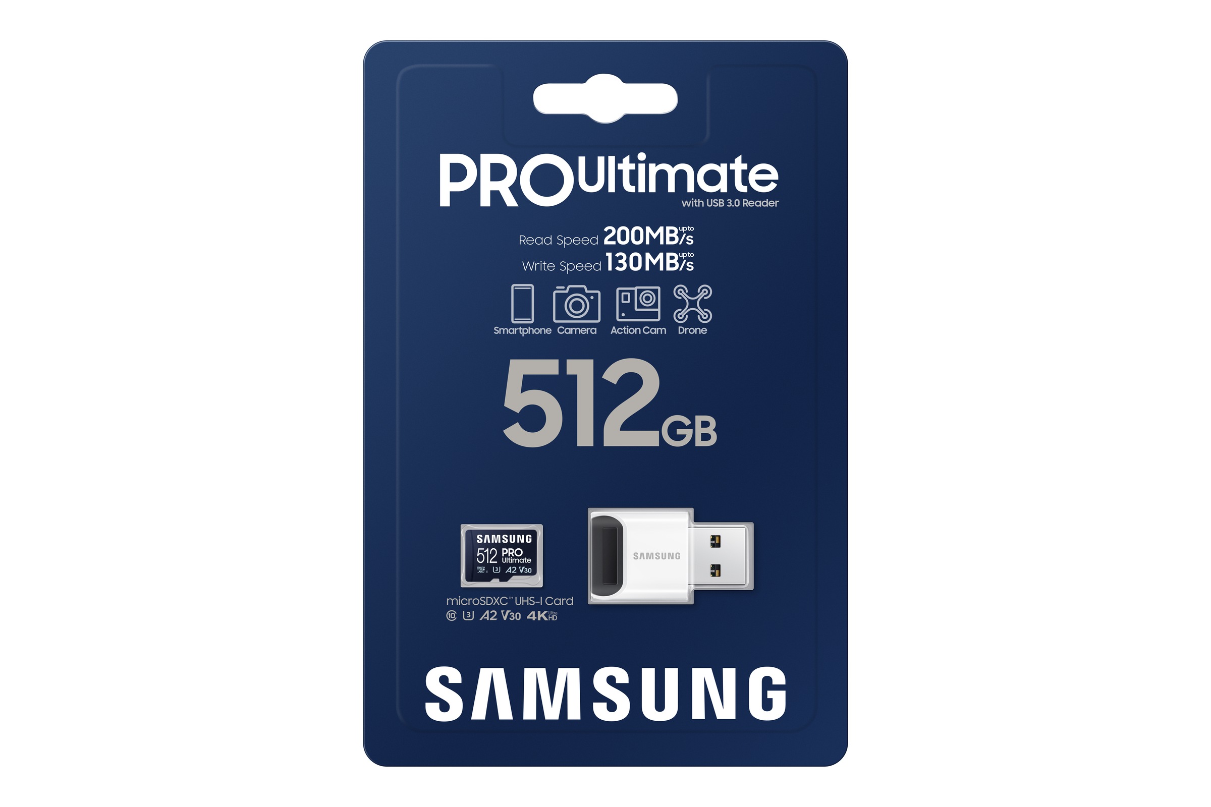 Samsung Speicherkarte »Pro Ultimate MicroSD«, (200 MB/s Lesegeschwindigkeit), mit USB-Kartenleser