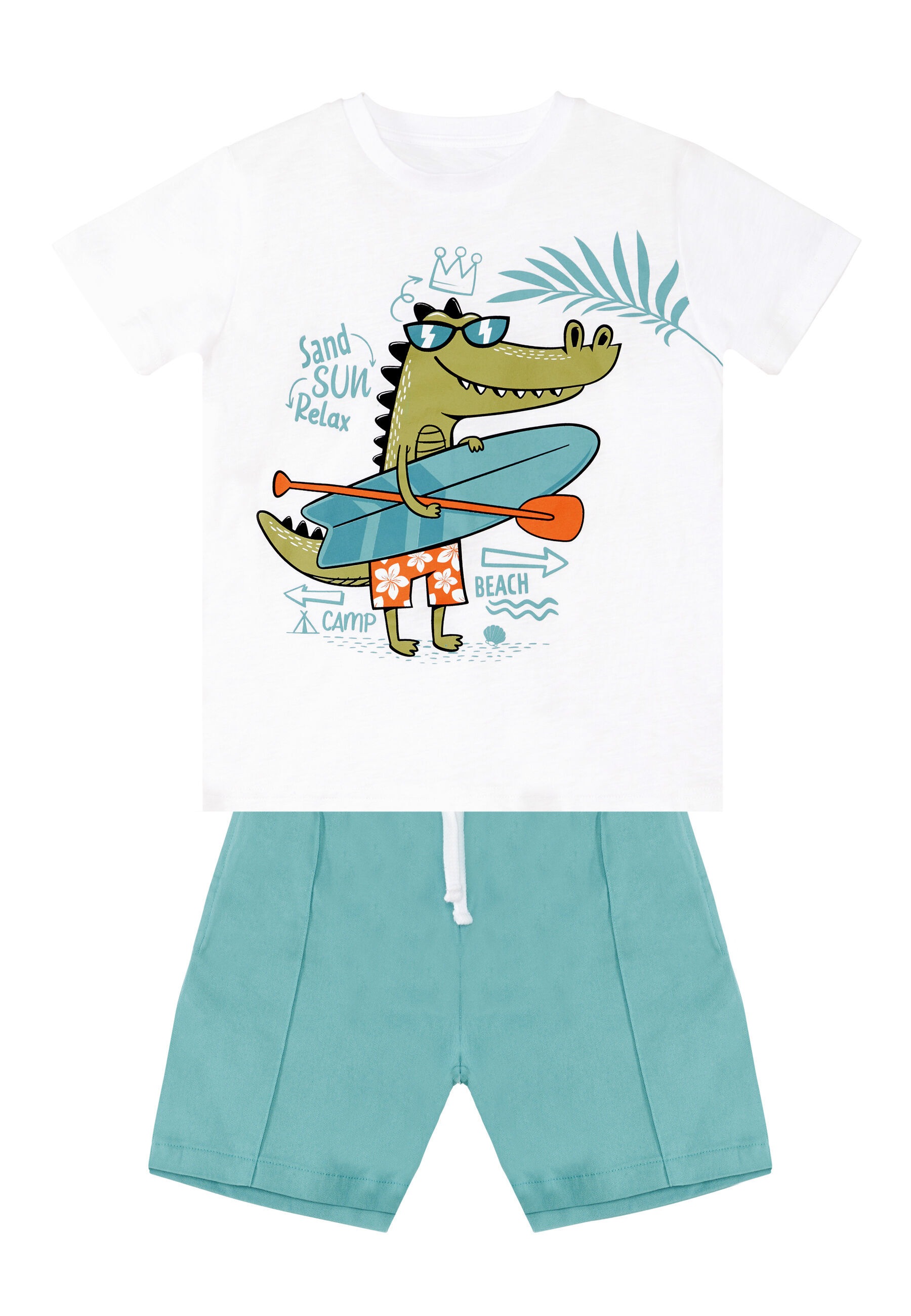 Denokids Hausanzug »Beach Croco«, (2 tlg.), mit Krokodil-Aufdruck