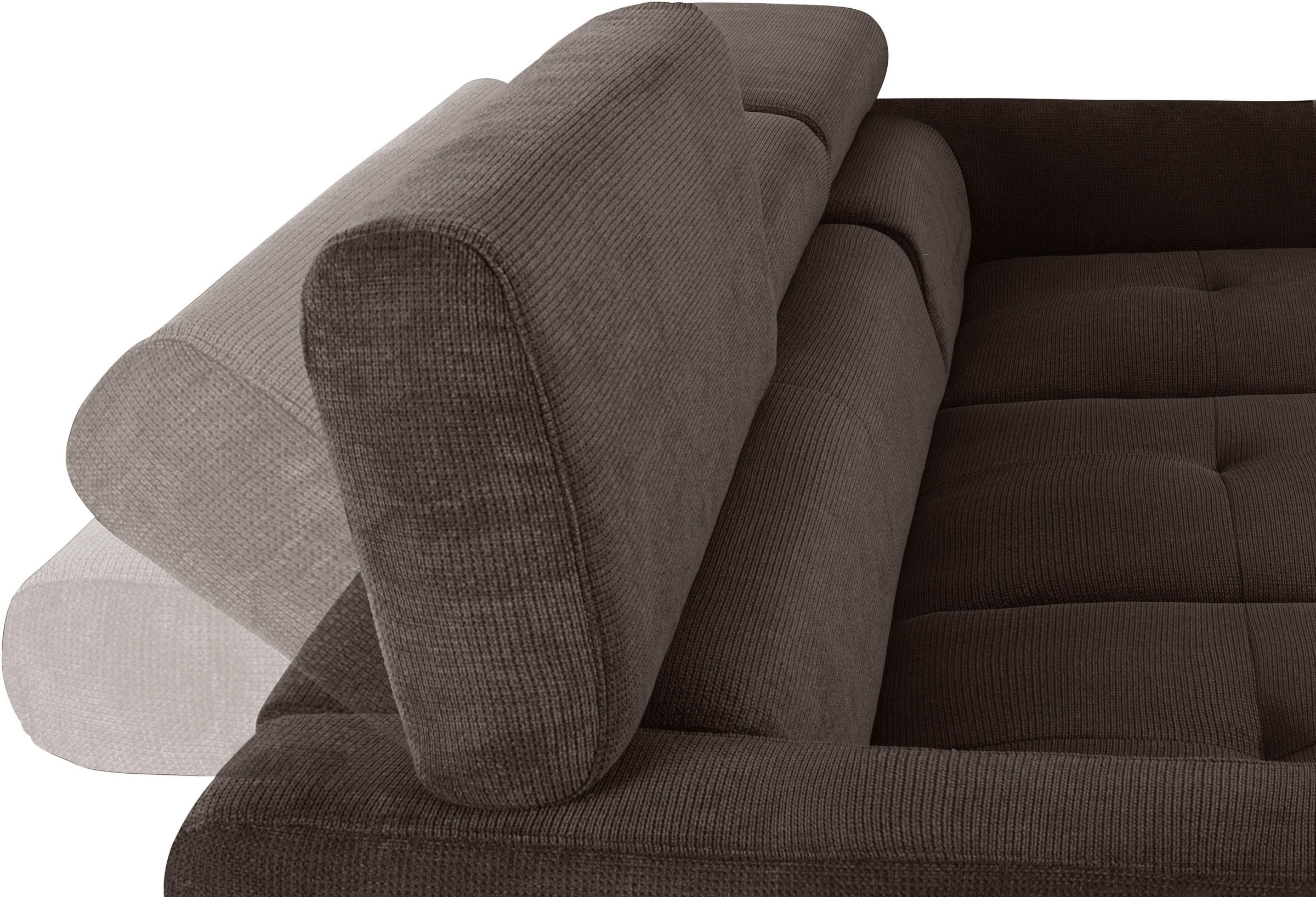 COTTA Ecksofa »Sammy L-Form«, mit Kopfteilverstellung, wahlweise mit Bettfunktion & Bettkasten