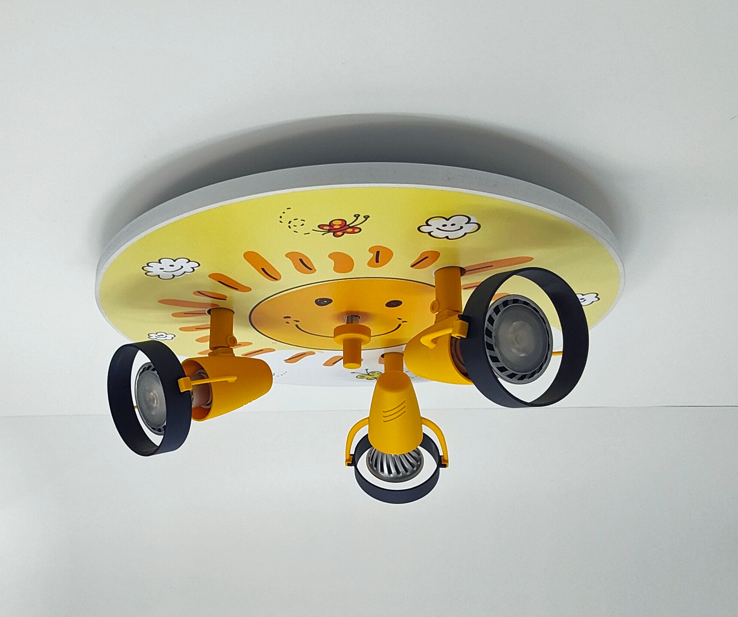 niermann Deckenleuchte »Kinderlampe mit Motiv "Sunny", Strahler für Kinderzimmer« GU10 1 Stk. 3 schwenk- und drehbare Strahler, Made in Germany