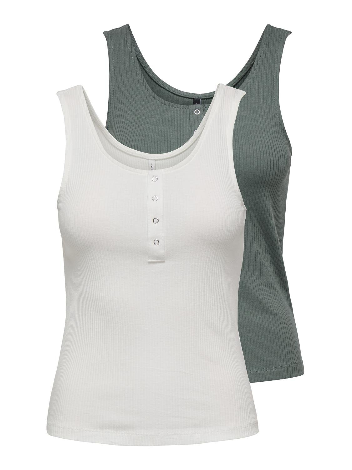 ONLY Ripptanktop "ONLSIMPLE LIFE S/L BUTTON TOP JRS CS 2PK" Packung, 2 Stk. günstig online kaufen