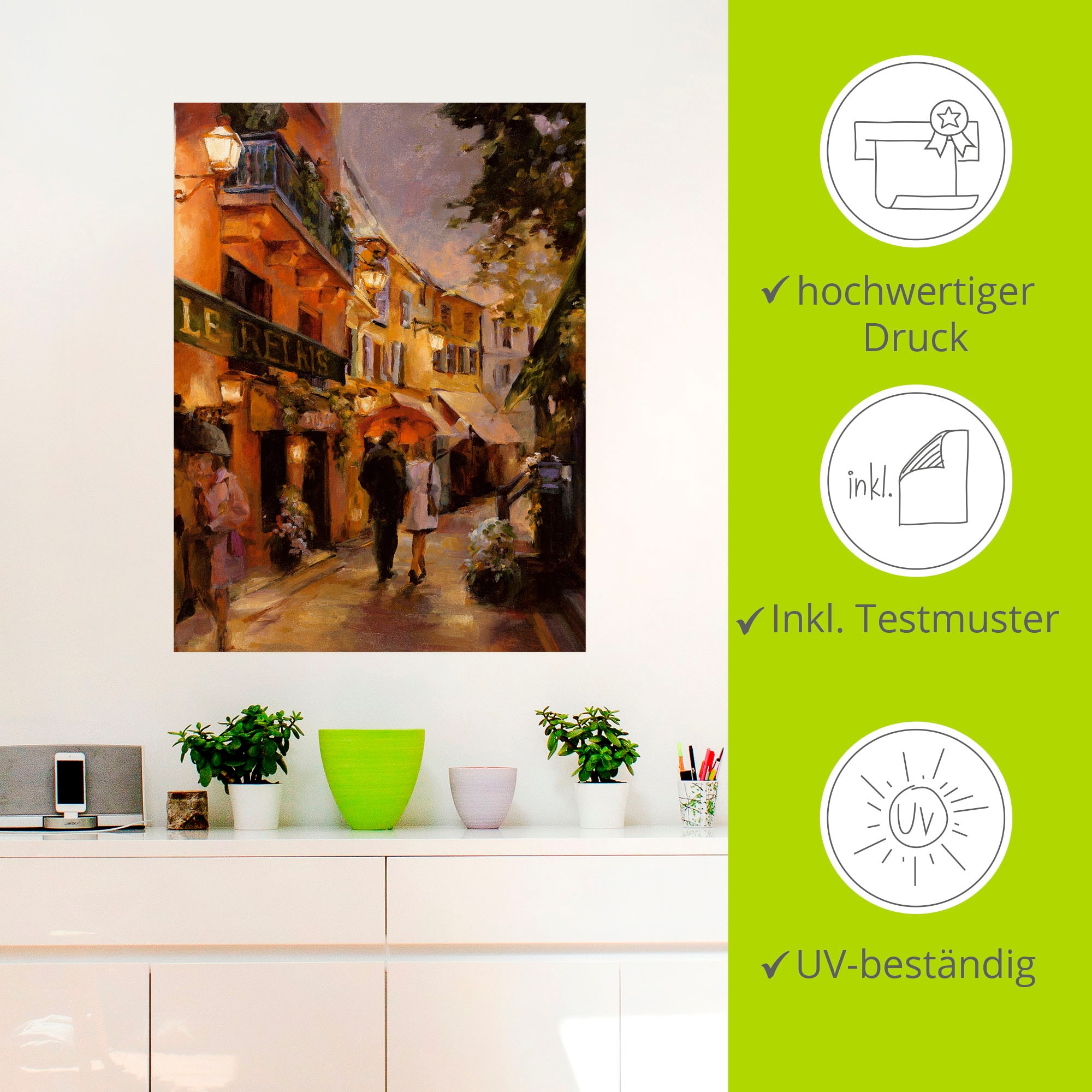 Artland Wandbild »Abend in Paris I«, Frankreich, (1 St.), als Leinwandbild, Poster, Wandaufkleber in verschied. Größen