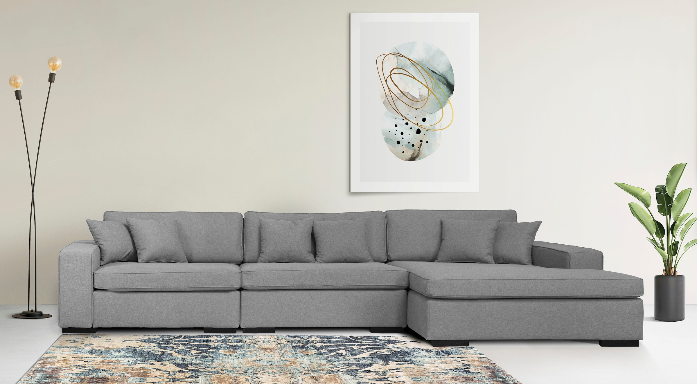 Ottomane »Skara L-Form«, Lounge-Sofa mit Federkernpolsterung, in vielen Bezugsvarianten