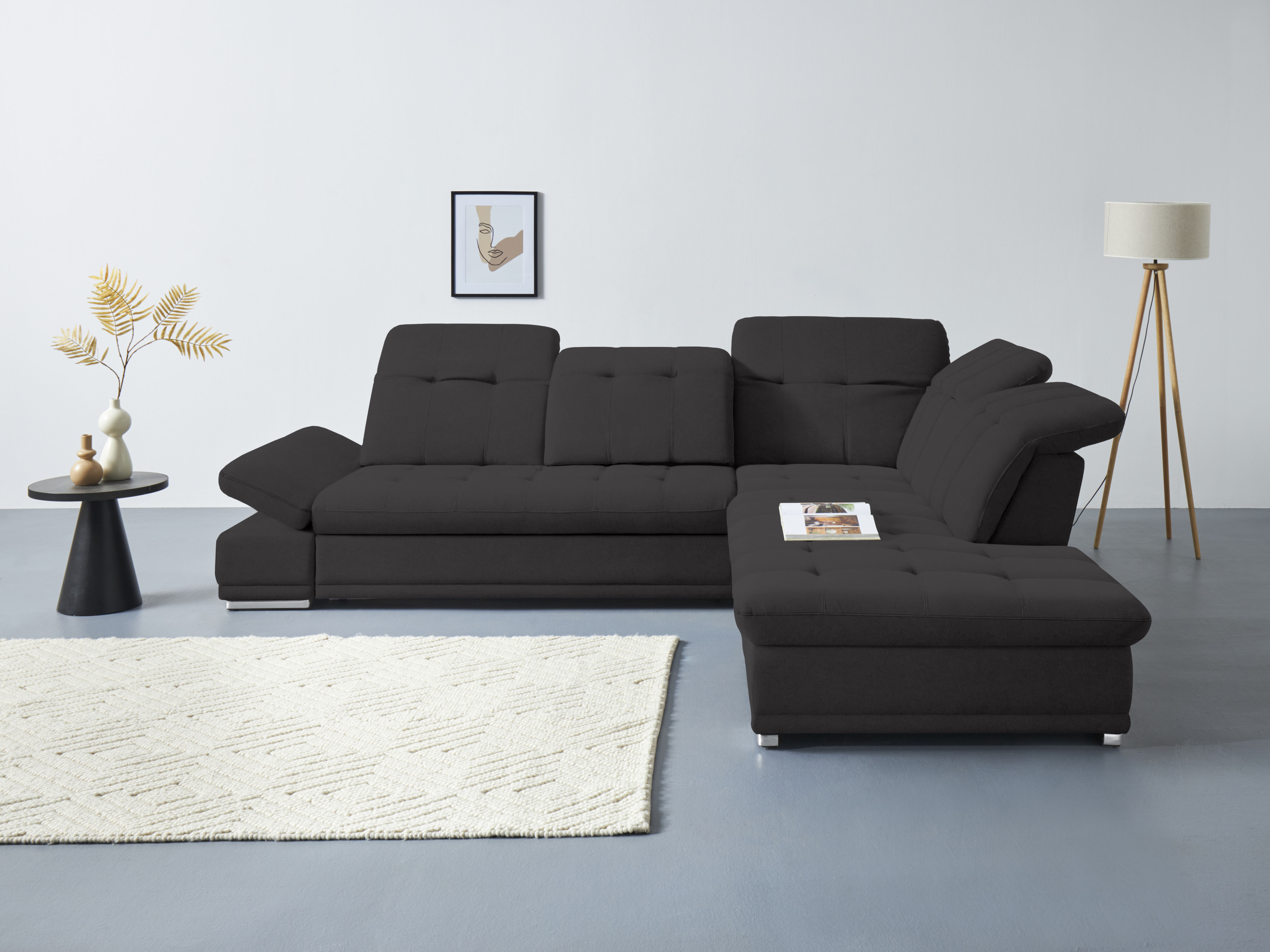 COTTA Ecksofa "Holiday L-Form mit Sitztiefen-, Armteil- und Kopfteilverstellung" wahlweise mit Schlaffunktion & Bettkasten