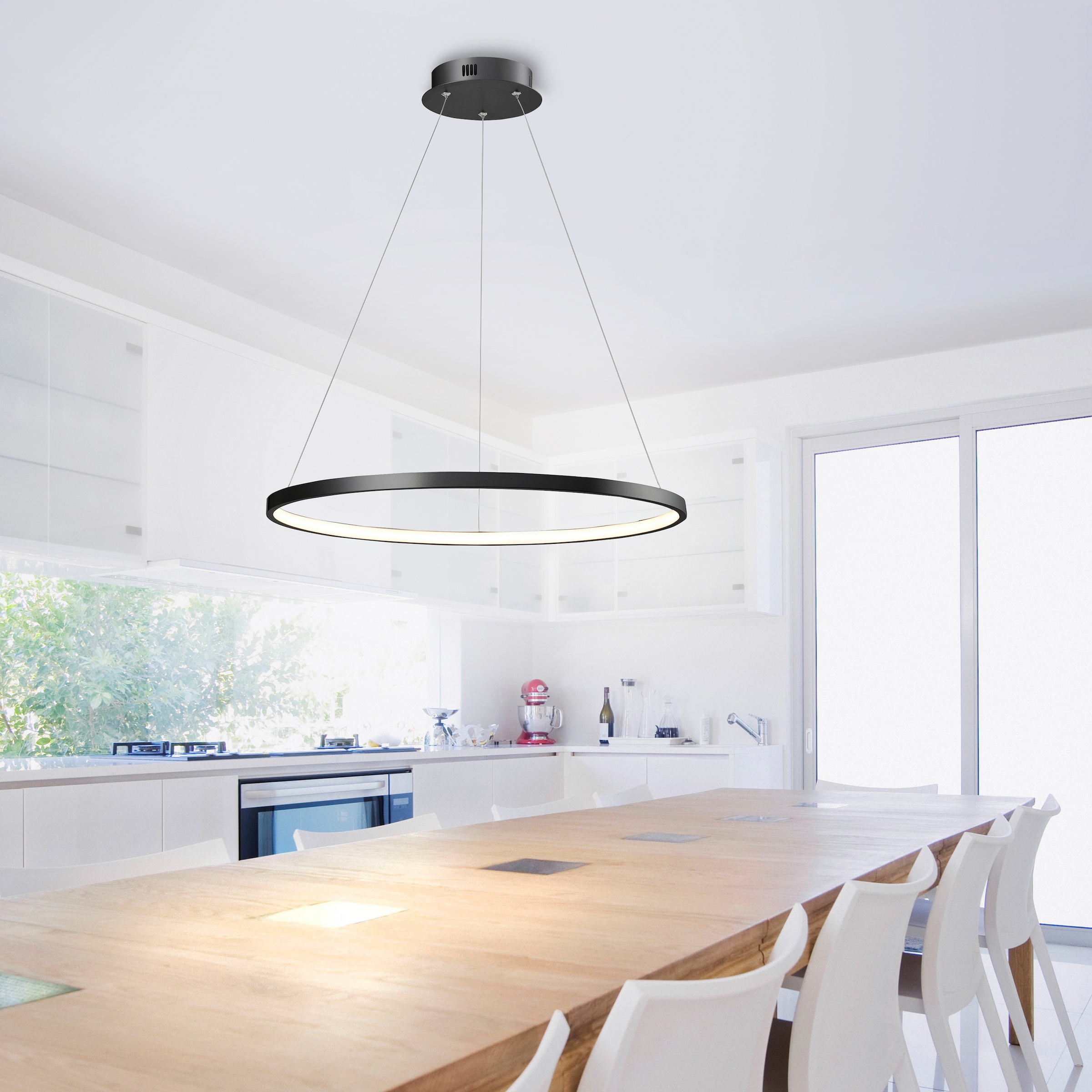 Places of Style LED Pendelleuchte »Raylan«, 1 flammig, Leuchtmittel LED-Board | LED fest integriert, LED Hängelampe modern Ring