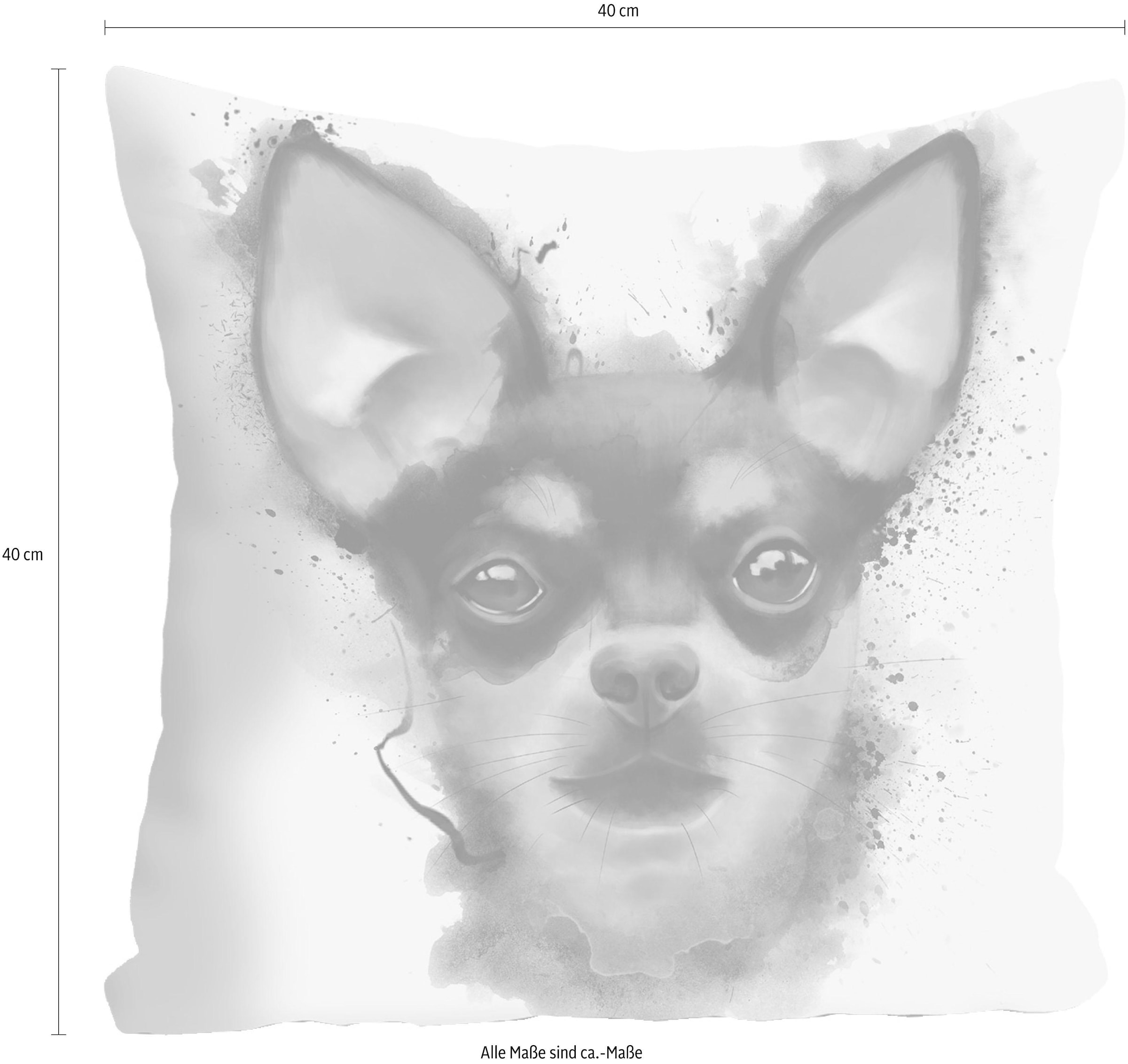 queence Dekokissen »Zwergpintscher« Kissenhülle ohne Füllung, 1 Stück