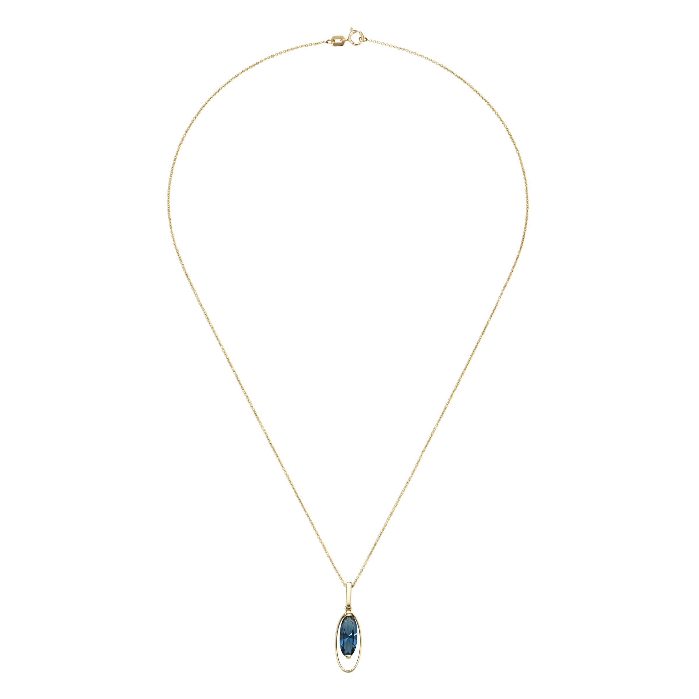 Luigi Merano Kette mit Anhänger »Anhänger mit Blautopas, Gold 375«