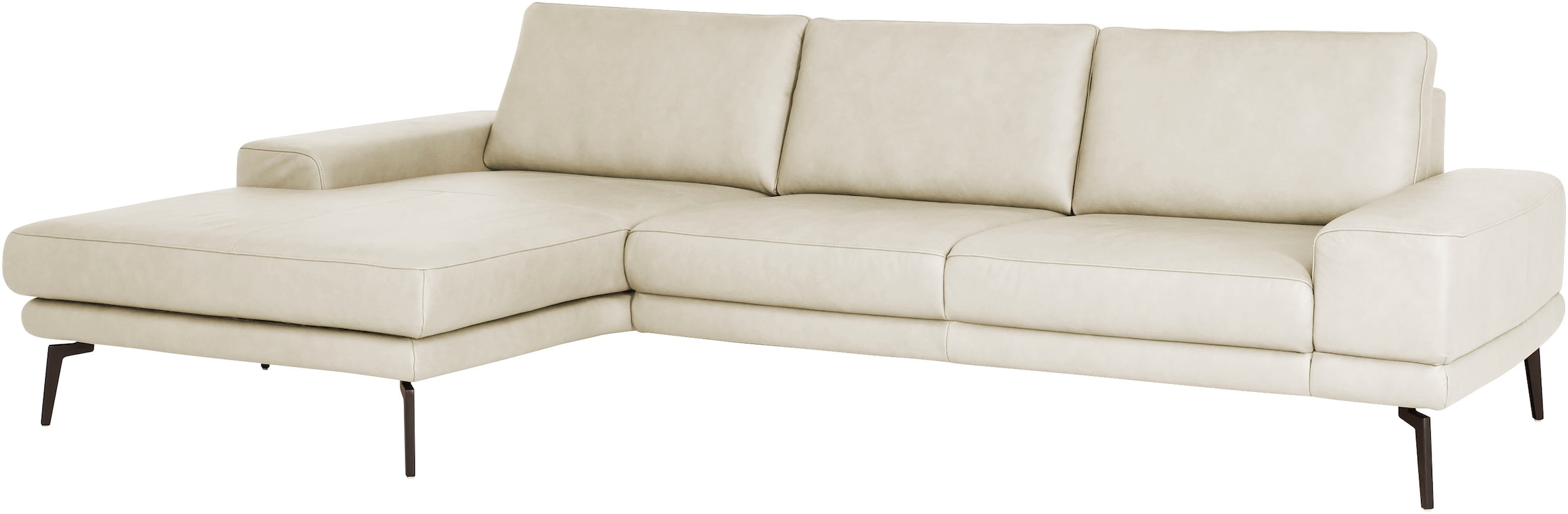 Die PlanBar Ecksofa »PN-EM20061, wahlweise frei im Raum stellbar« wahlweise mit echt bezogenem Rücken und Sitztiefenverstellung