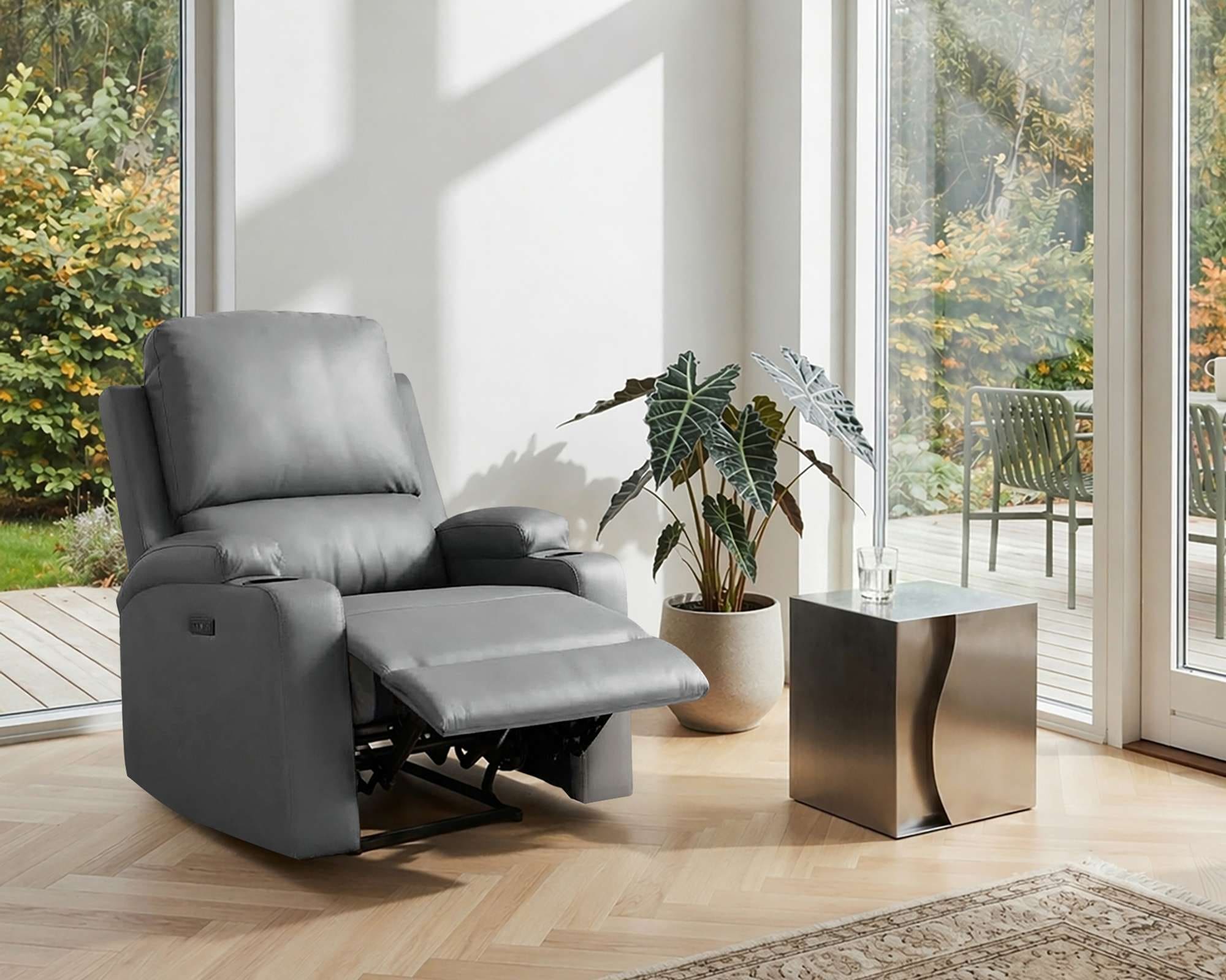 OTTO home Relaxsessel "NAPORI Lederoptik, Kinosessel, Multimedia-Sessel" TV-Sessel mit manueller u elektrischer Relaxfunktion u. Getränkehalter