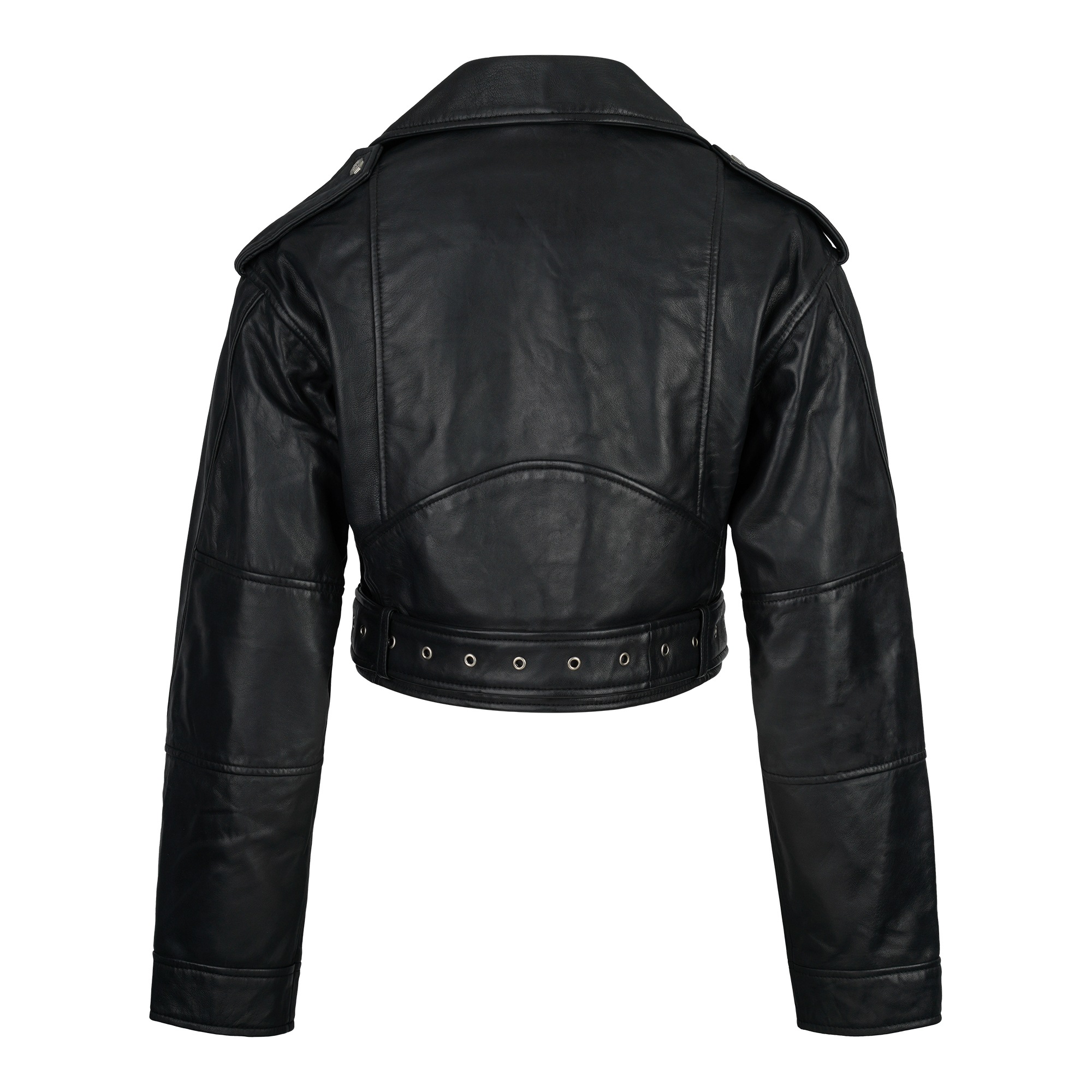 trueprodigy Lederjacke »Rosa mit Gürtel und Reißverschluss Details« ohne Kapuze
