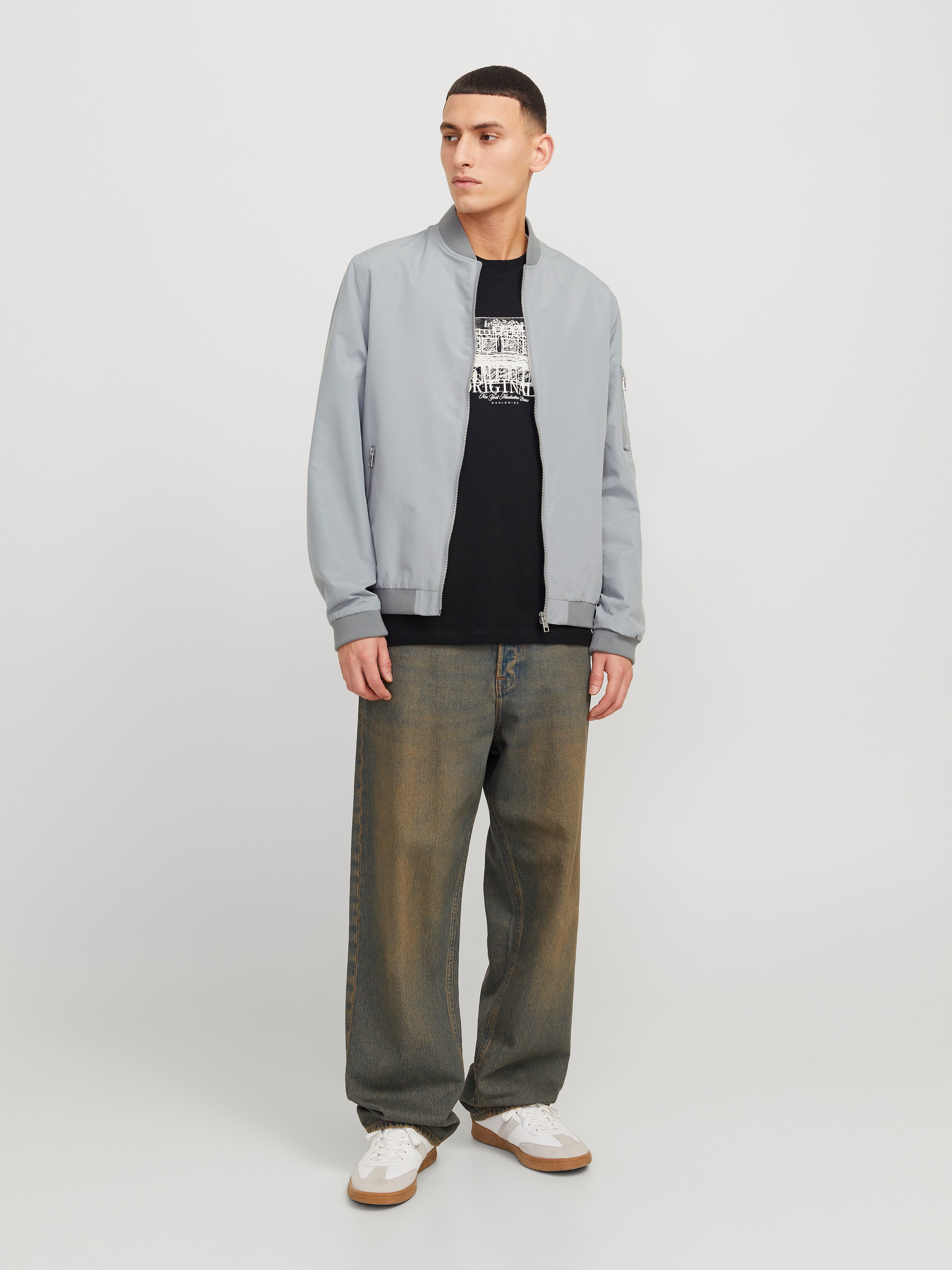 Jack & Jones Blouson »JJERUSH BOMBER NOOS«, ohne Kapuze, mit Reißverschlusstaschen