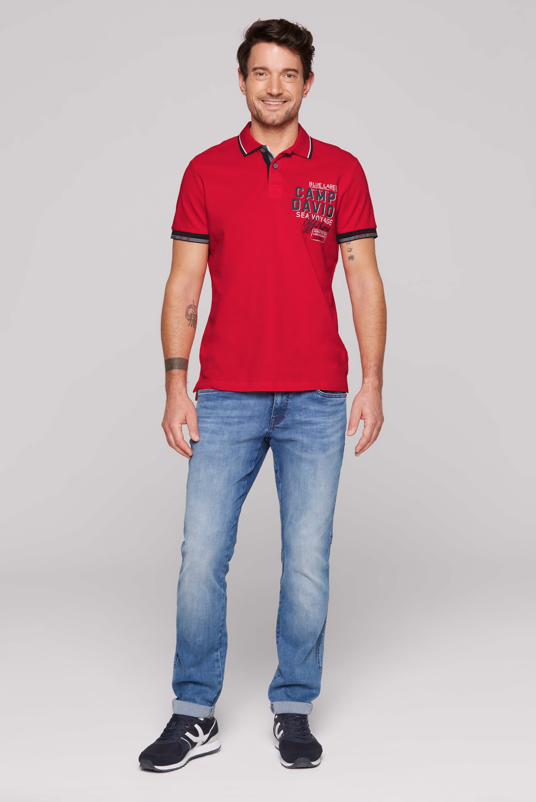 CAMP DAVID Poloshirt, mit Seitenschlitze
