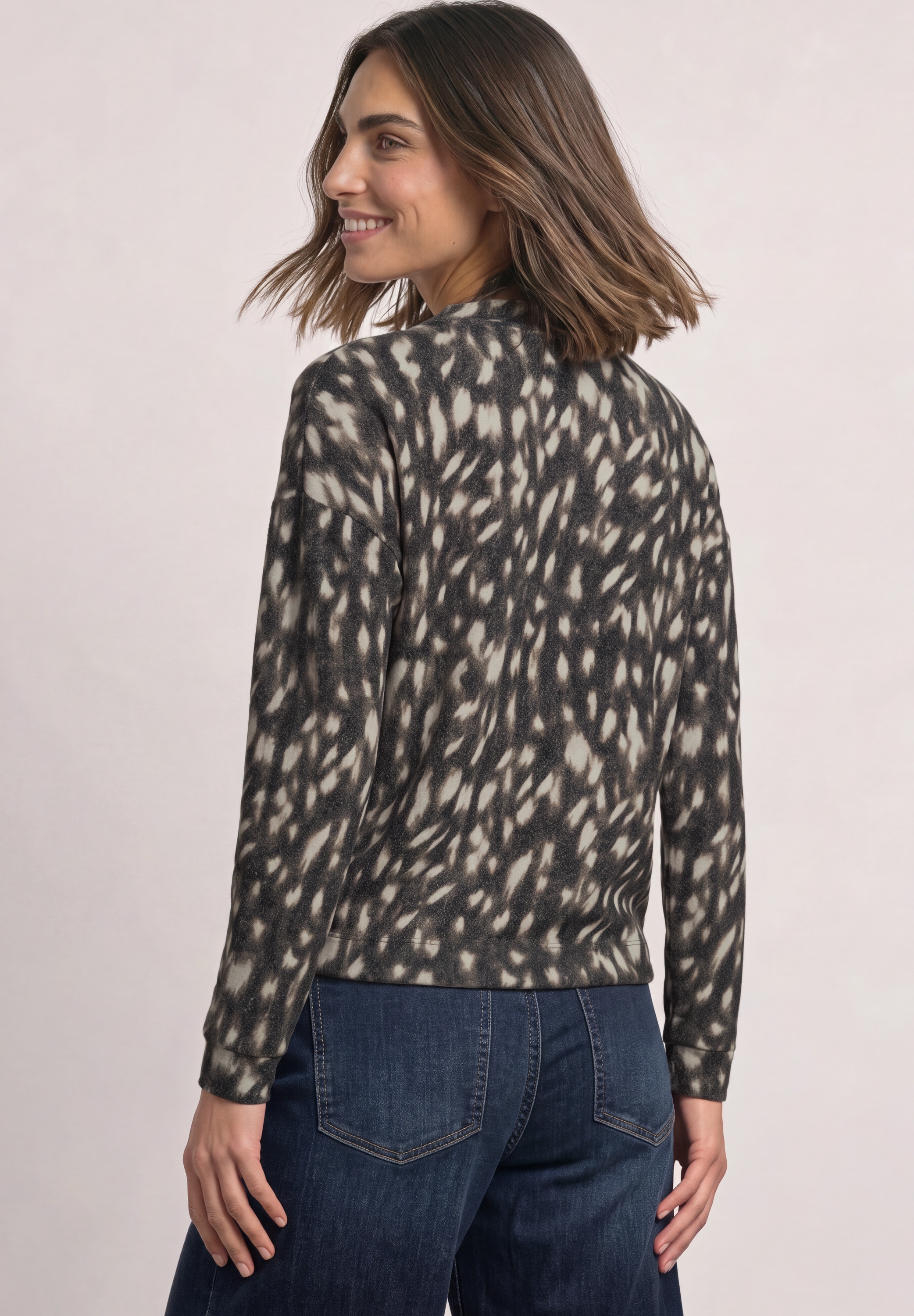 STREET ONE Langarmshirt mit Leomuster