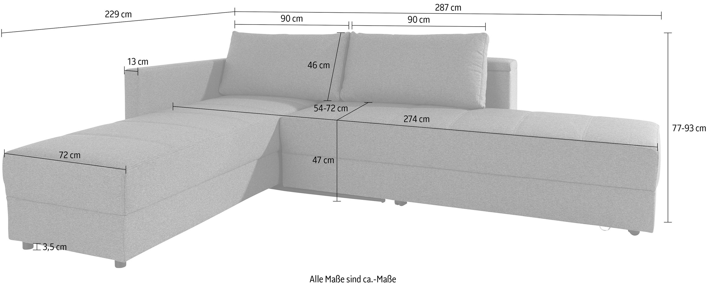 LOOKS by Wolfgang Joop Ecksofa »LooksIII L-Form«, durch Drehfunktion zum Bett wandelbar, inklusive Staufach